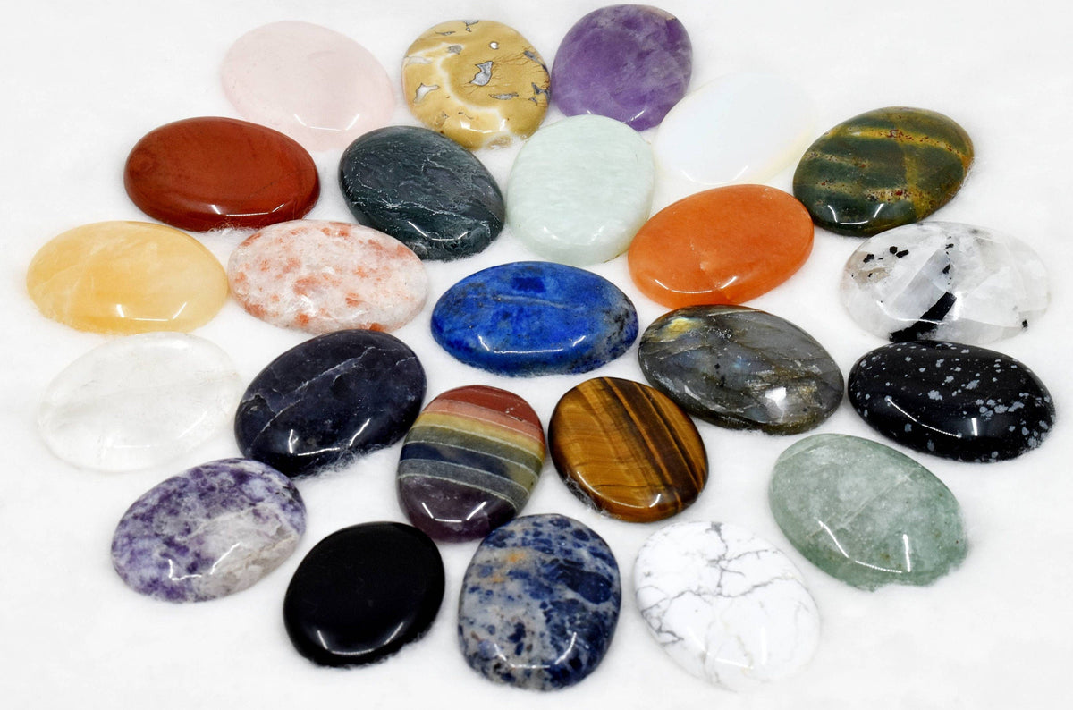Mix 25pcs Bulk Worry Stones ,Wholesale Worry Stones, Bulk Pocket Palm Stones DestGlow