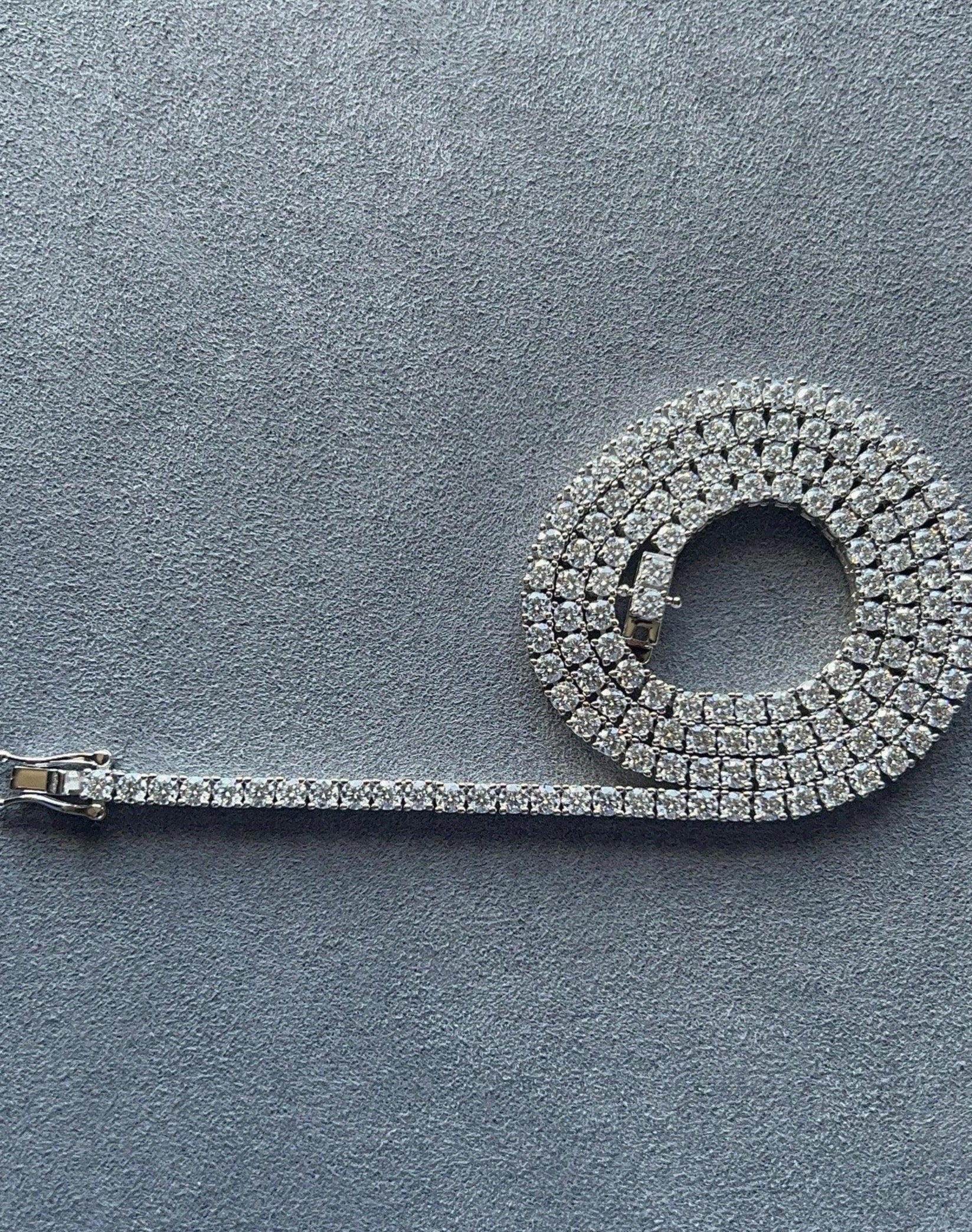 3MM Moissanite Tennis Necklace in Solid 925 Silver - DestGlow