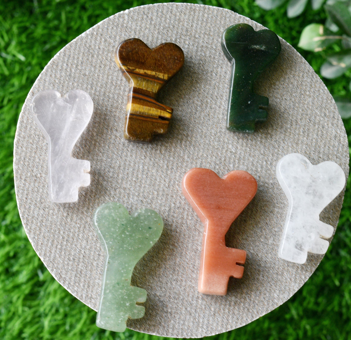 Polished Hand Carved Crystal Key, Gemstone Keys Home Decoration