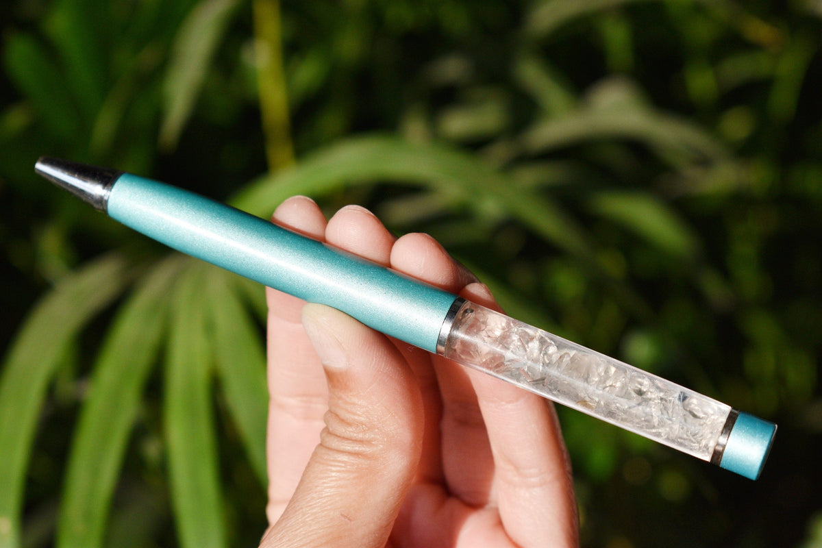 Clear Quartz Pen, Crystal Manifestation Pen DestGlow