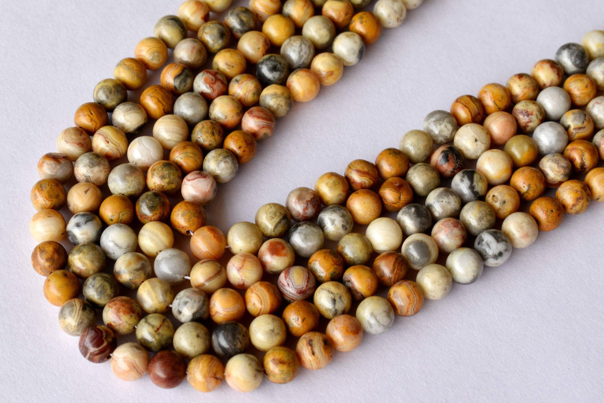 Crazy Lace Agate Beads, Natural Round Crystal Beads 4mm to 12mm DestGlow