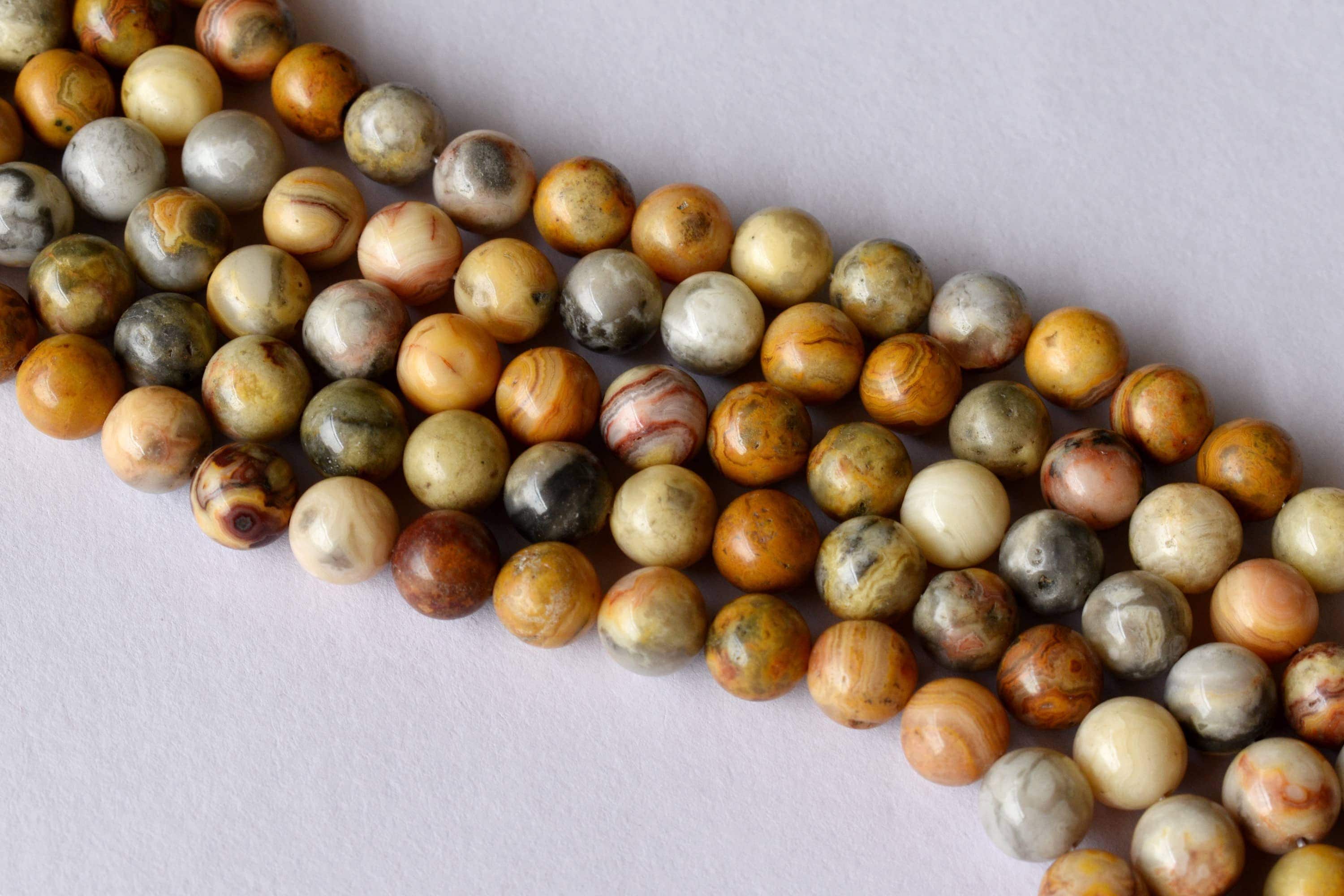Crazy Lace Agate Beads, Natural Round Crystal Beads 4mm to 12mm DestGlow