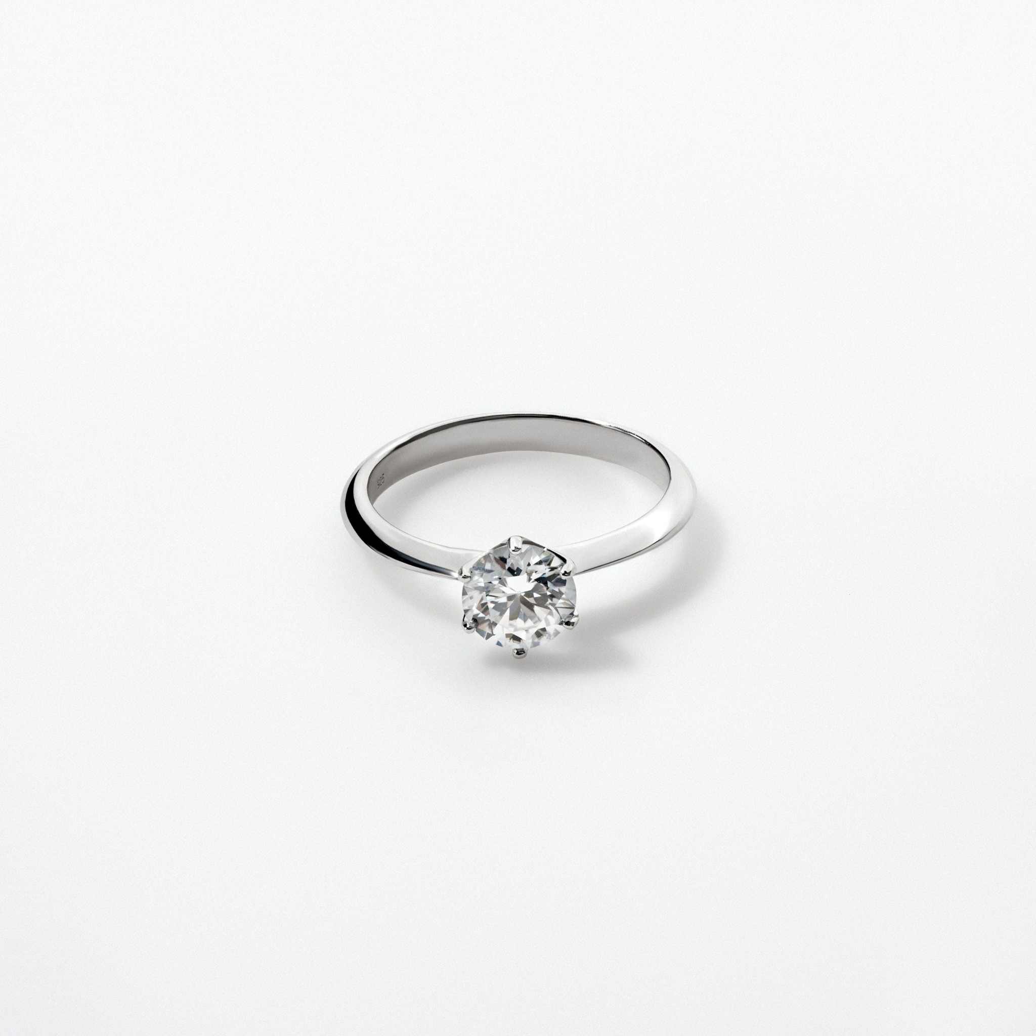 Moissanite 0.5-2 TCW Solitaire Engagement Ring - 925 Sterling Silver - DestGlow