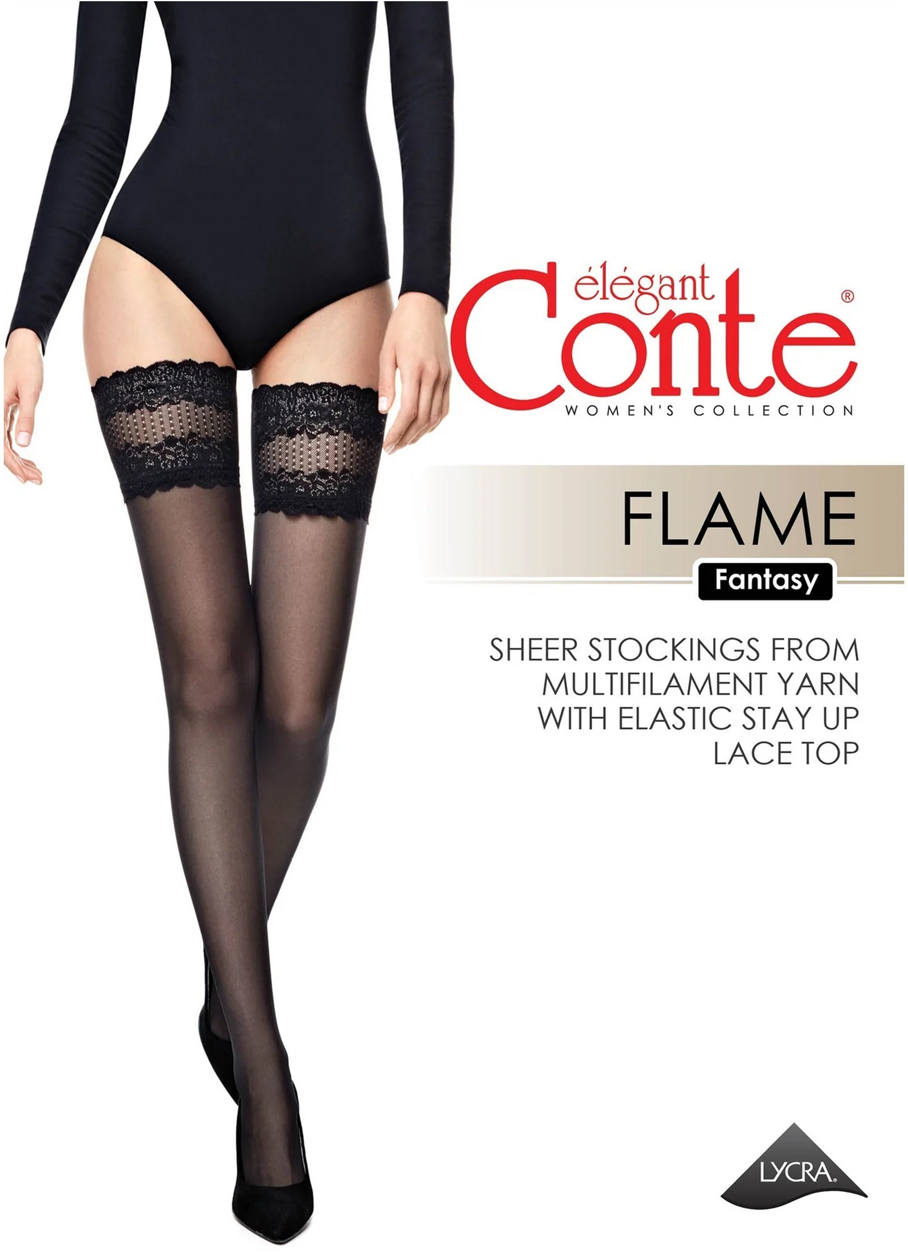 Fantasy Stockings Conte Flame - Silicone Lace Top by TheRanok.com