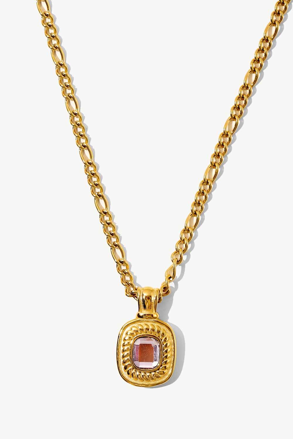 18K Gold Plated Inlaid Rhinestone Pendant Necklace - DestGlow