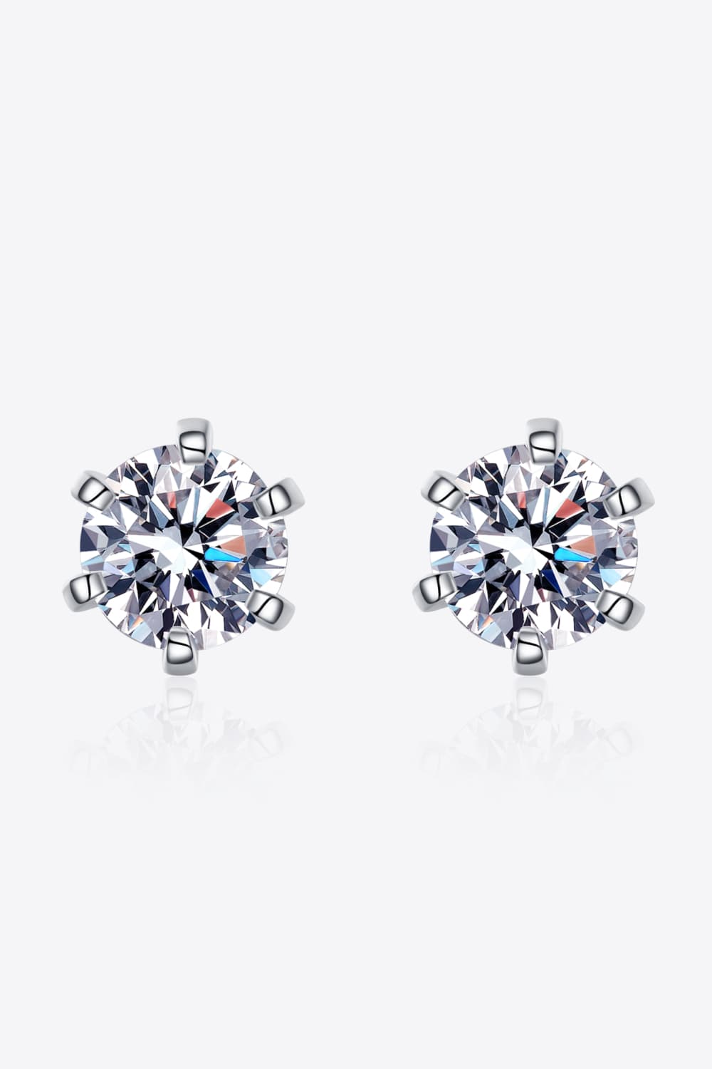 1 Carat Sparkala™ Rhodium-Plated Stud Earrings - DestGlow