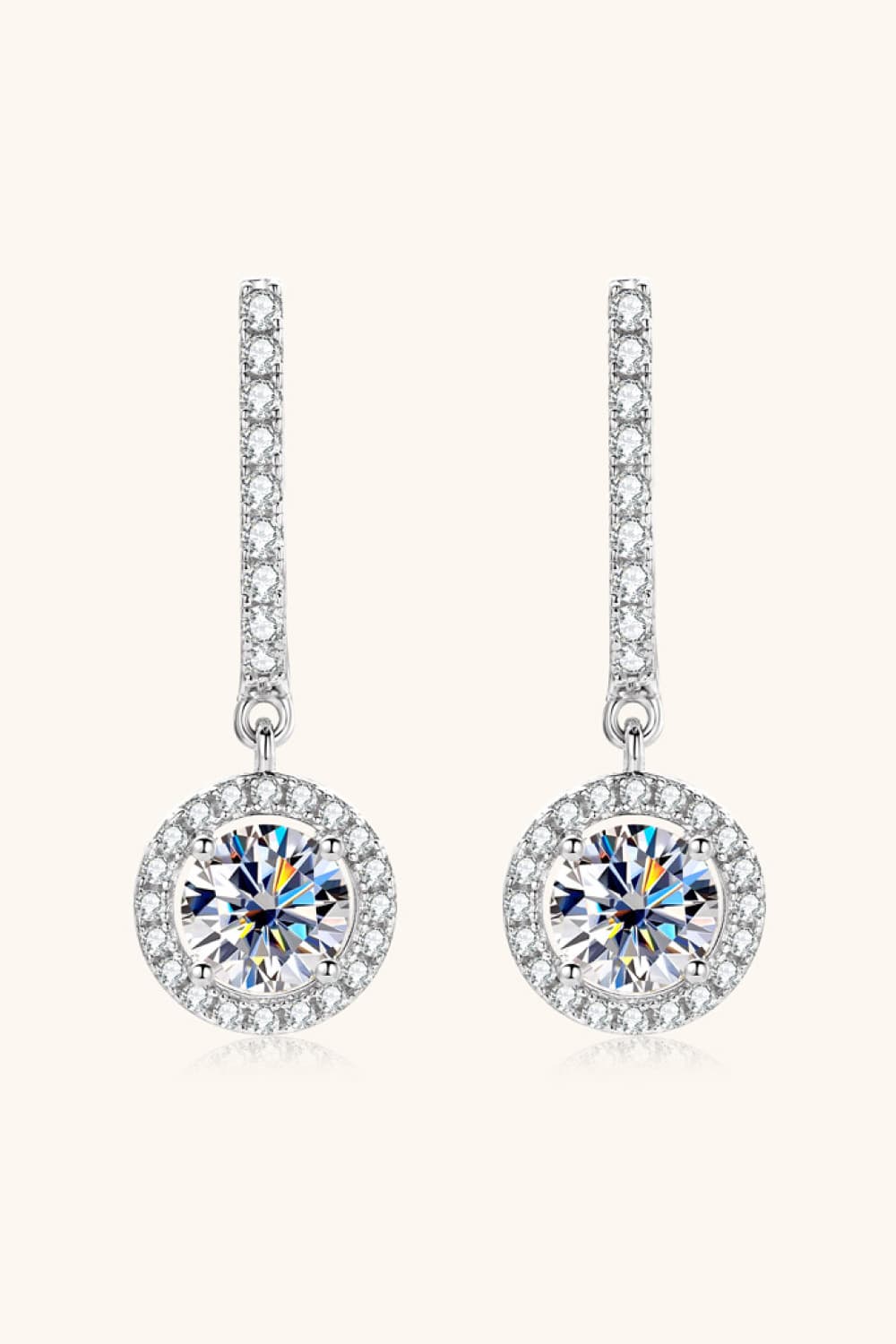 2 Carat Sparkala™ Platinum-Plated 925 Sterling Silver Drop Earrings by Sparkala