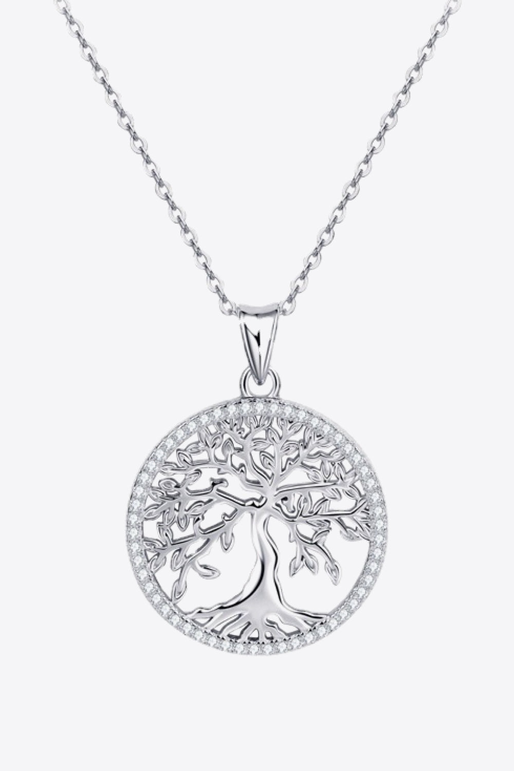 Adored 925 Sterling Silver Sparkala™ Tree Pendant Necklace (Platinum-Plated Fine Silver) by Sparkala