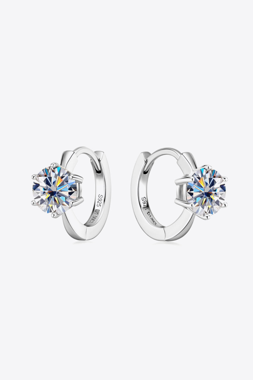 2 Carat Sparkala™ Platinum-Plated 925 Sterling Silver Huggie Earrings - DestGlow