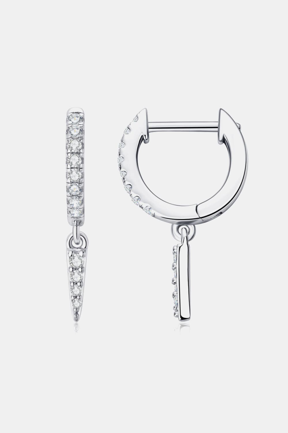 Sparkala™ Platinum-Plated 925 Sterling Silver Huggie Drop Earrings - DestGlow