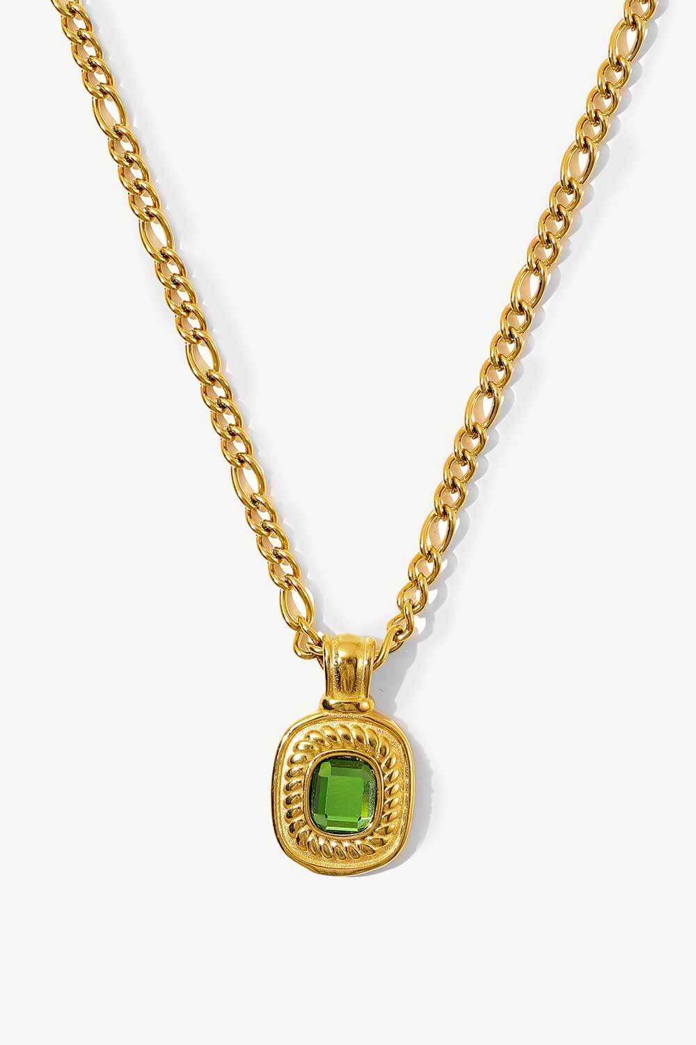 18K Gold Plated Inlaid Rhinestone Pendant Necklace - DestGlow
