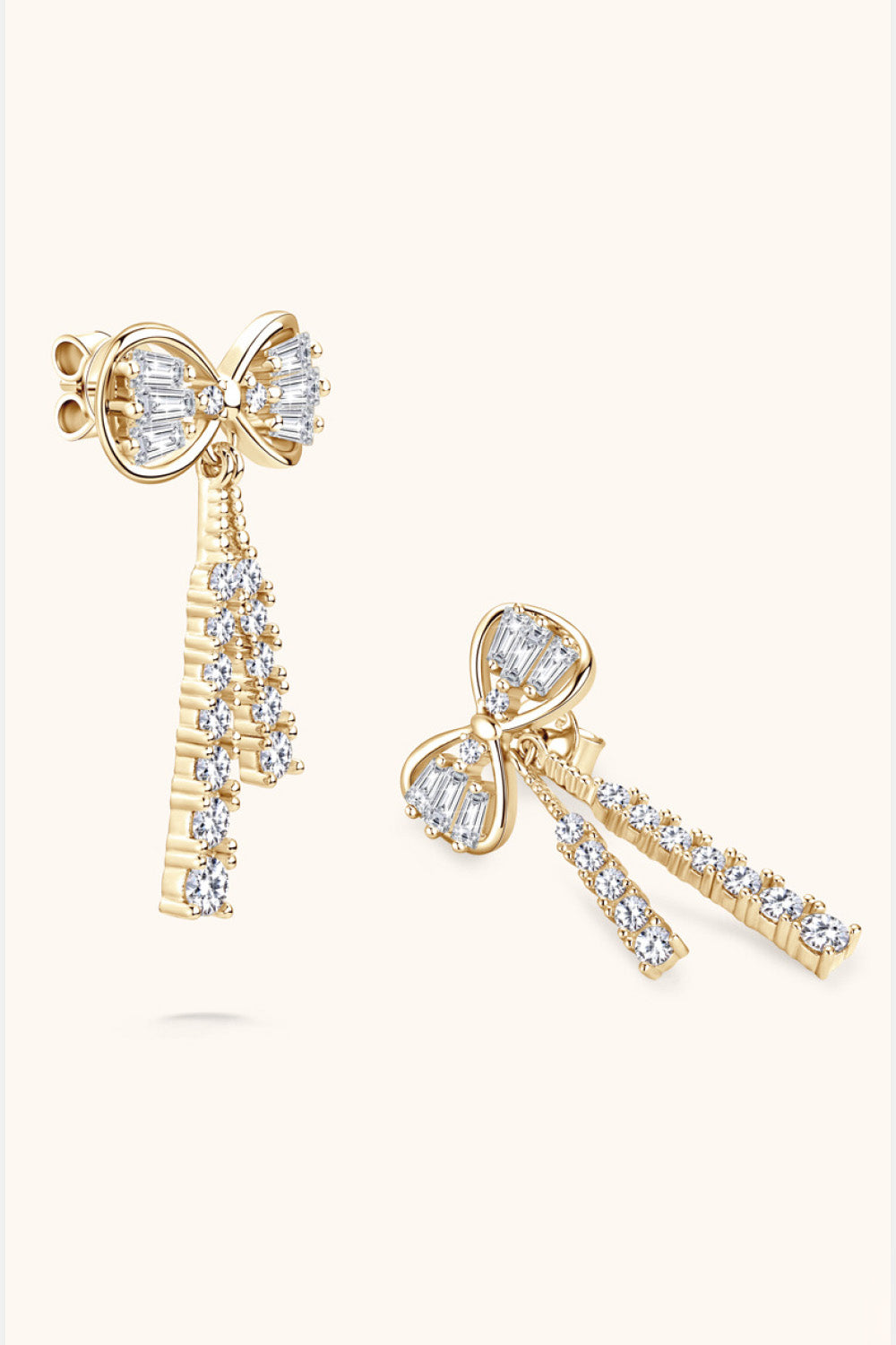 1.12 Carat Sparkala™ Platinum-Plated 925 Sterling Silver Bow Earrings by Sparkala