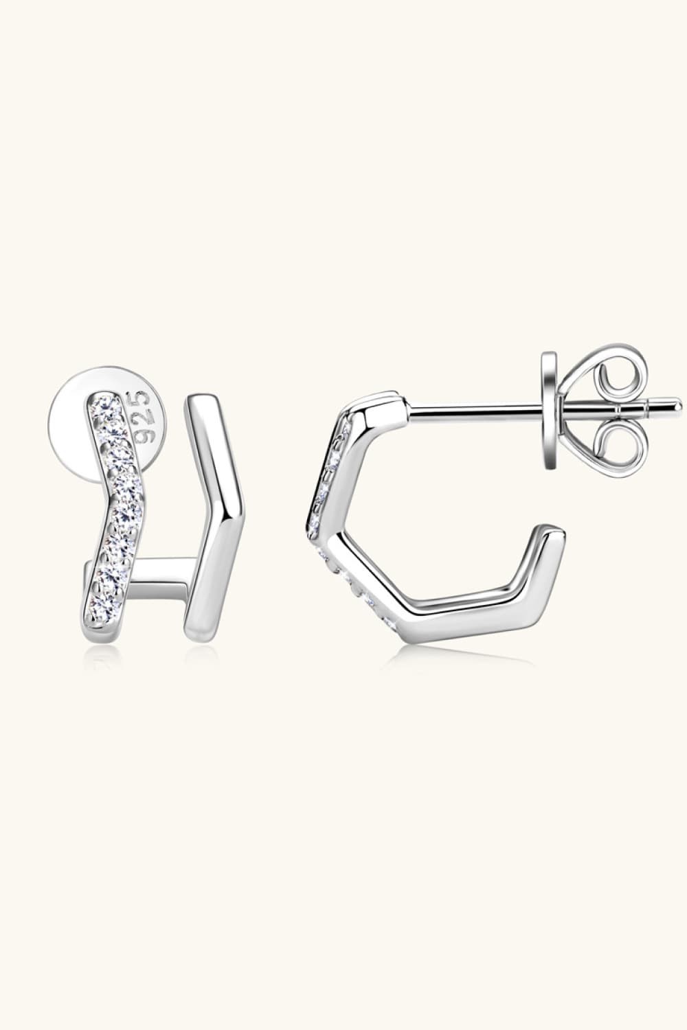 Sparkala™ Platinum-Plated 925 Sterling Silver Double-Layered Earrings by Sparkala