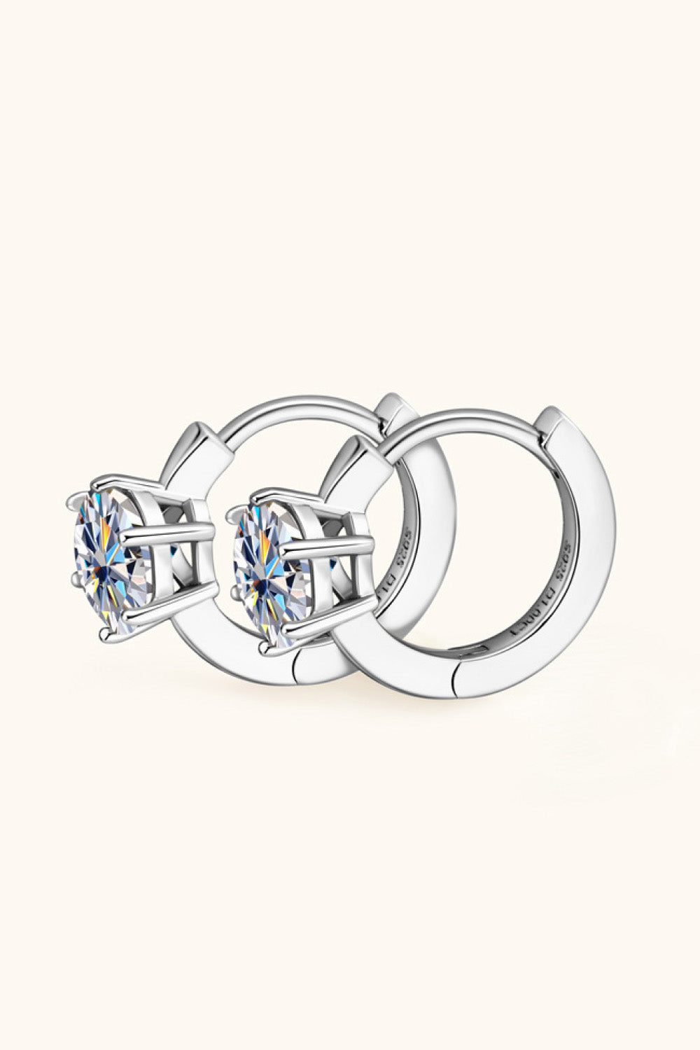 2 Carat Sparkala™ Platinum-Plated 925 Sterling Silver Huggie Earrings - DestGlow