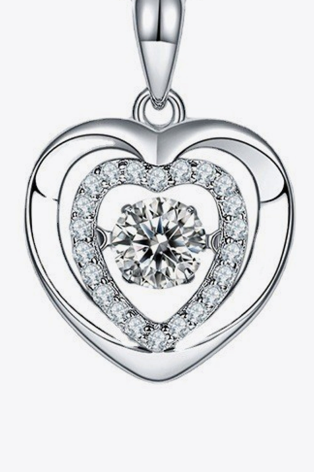 Sparkala™ Heart Pendant Necklace (Platinum-Plated Fine Silver) - DestGlow
