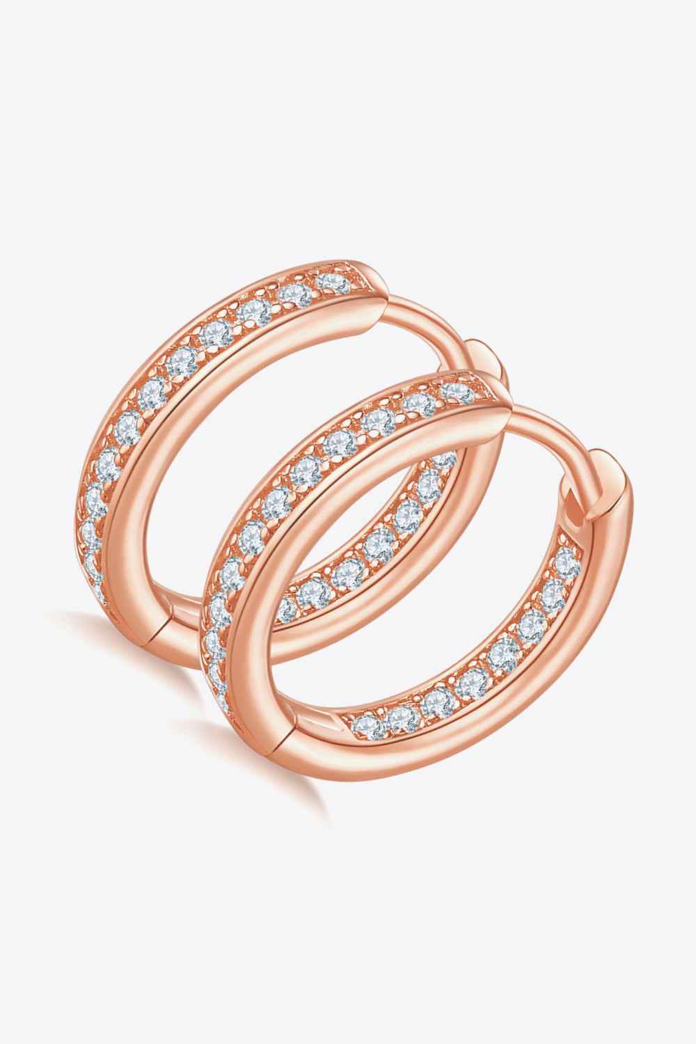 Sparkala™ Platinum-Plated 925 Sterling Silver Huggie Earrings