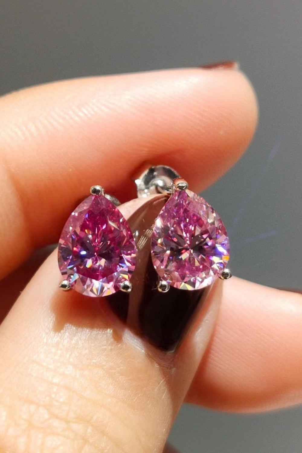 2 Carat Teardrop Sparkala™ Platinum-Plated Stud Earrings