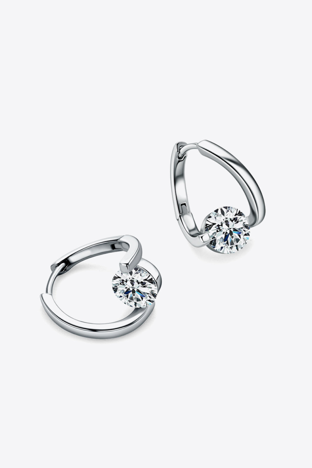2 Carat Sparkala™ Platinum-Plated 925 Sterling Silver Heart Earrings by Sparkala
