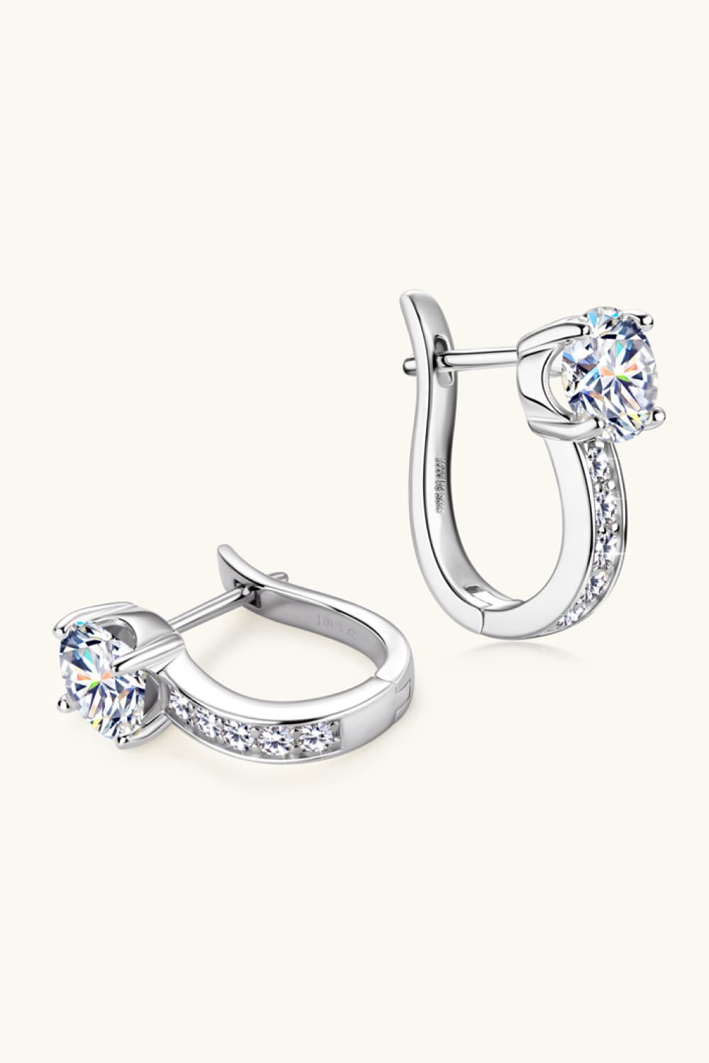 2 Carat Sparkala™ Platinum-Plated 925 Sterling Silver Earrings by Sparkala