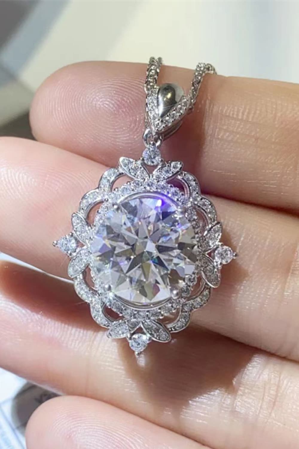 5 Carat Sparkala™ Platinum-Plated 925 Sterling Silver Necklace by Sparkala