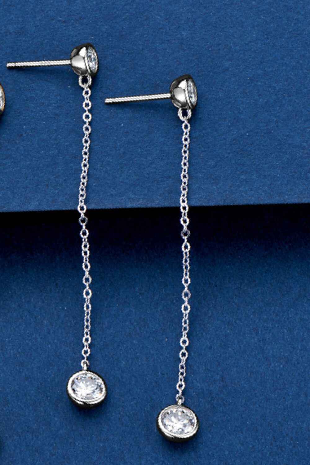 Adored Sparkala™ Chain Earrings (Platinum-Plated Fine Silver)