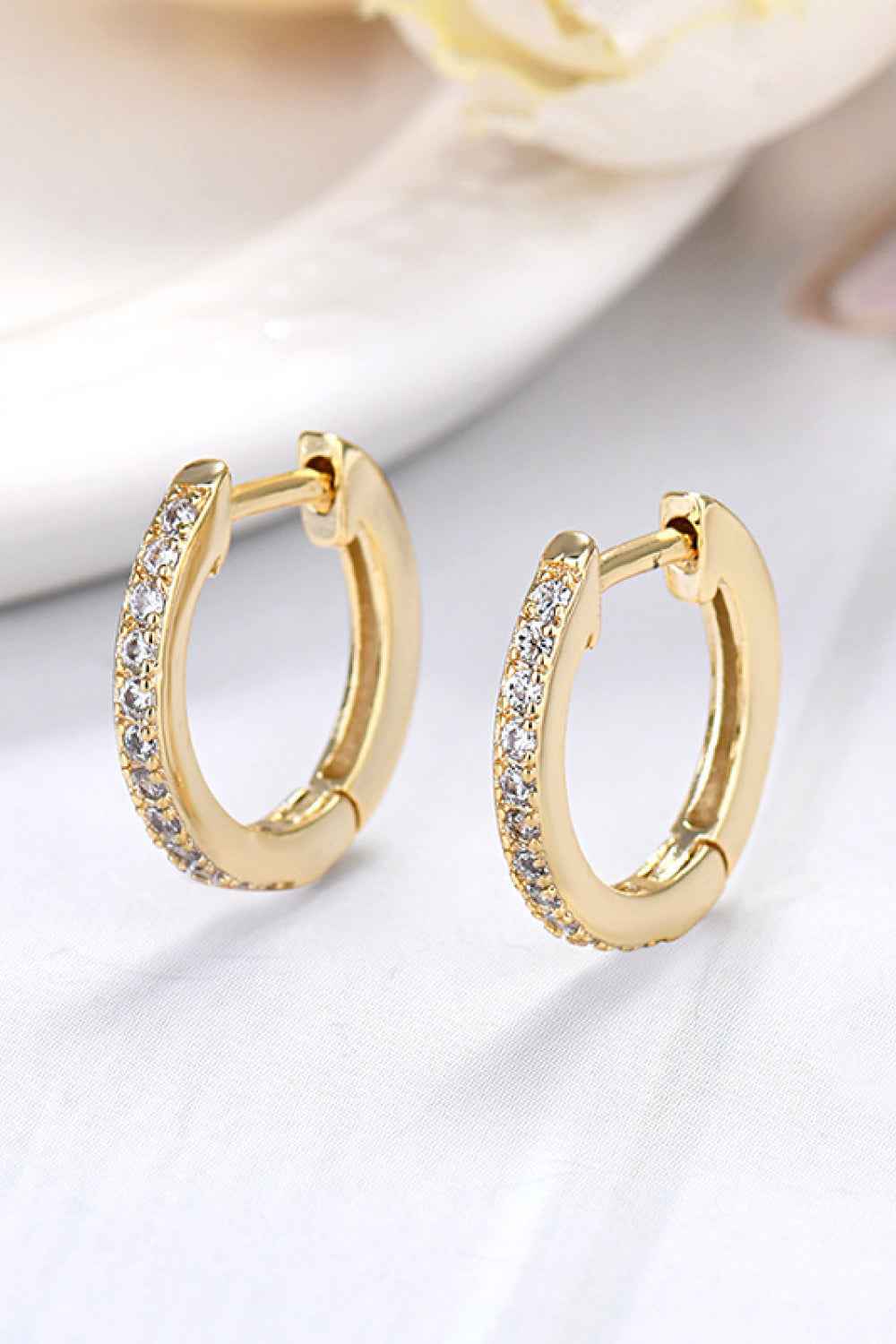 Sparkala™ Platinum-Plated 925 Sterling Silver Huggie Earrings