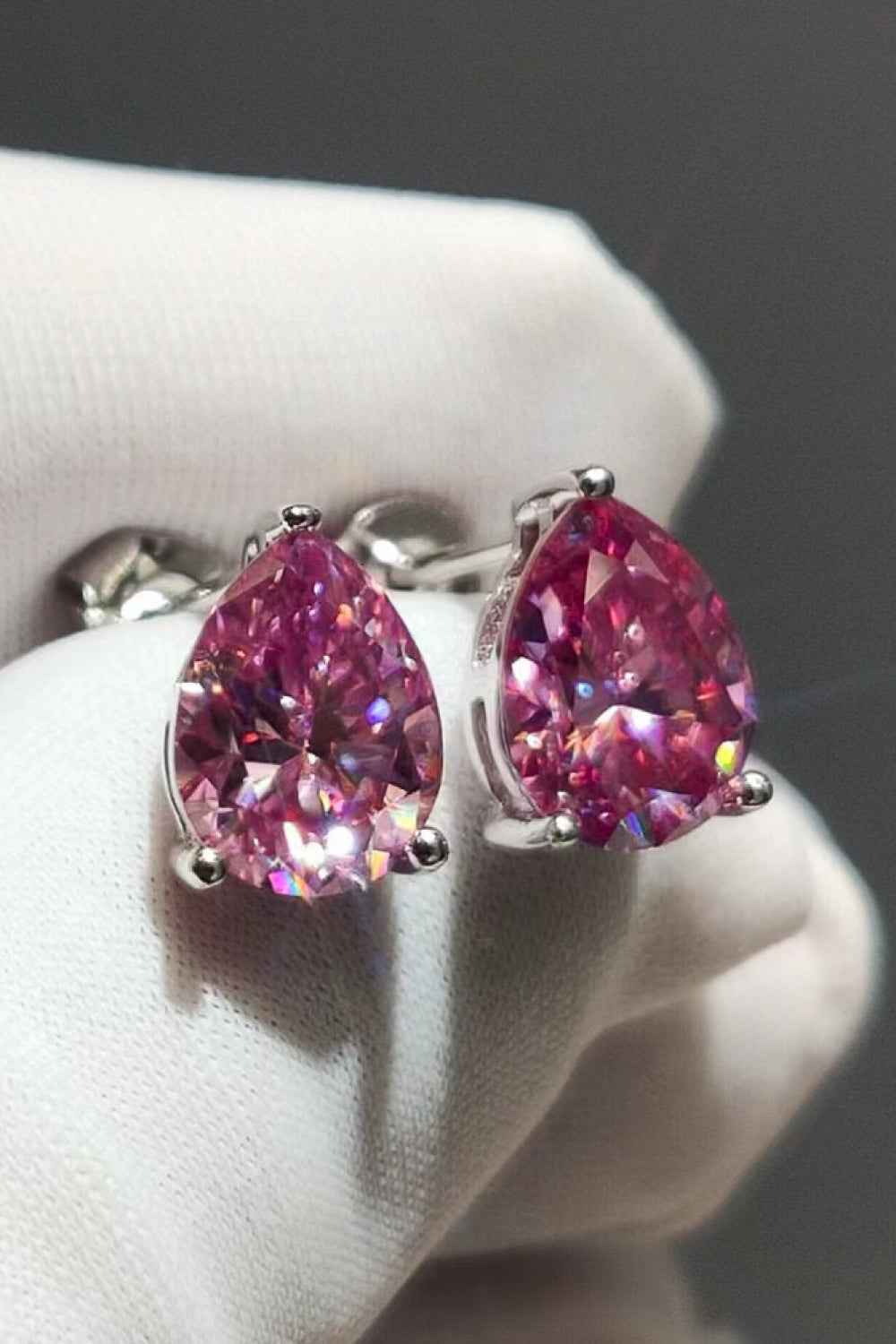 2 Carat Teardrop Sparkala™ Platinum-Plated Stud Earrings