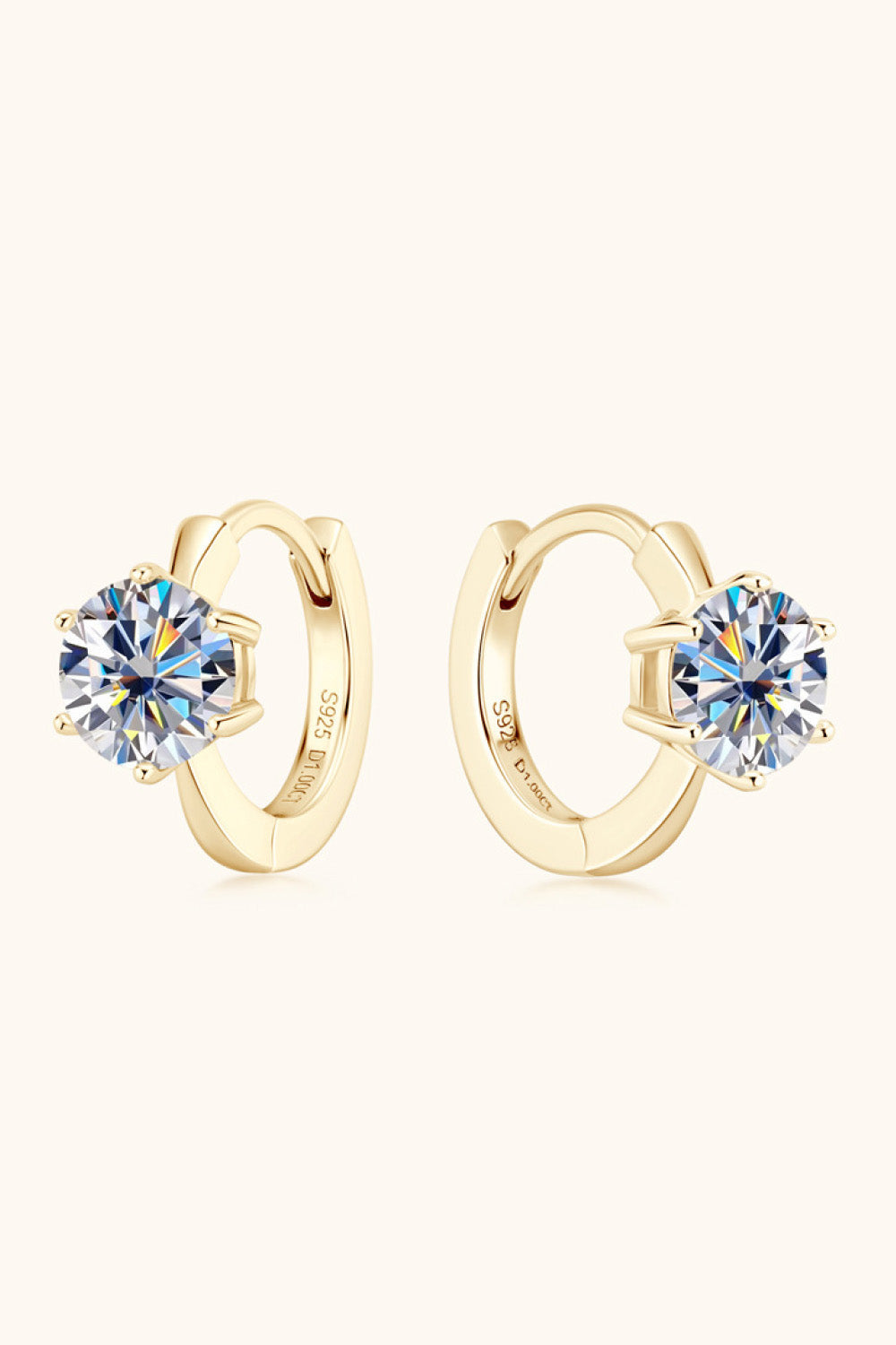 2 Carat Sparkala™ Platinum-Plated 925 Sterling Silver Huggie Earrings - DestGlow