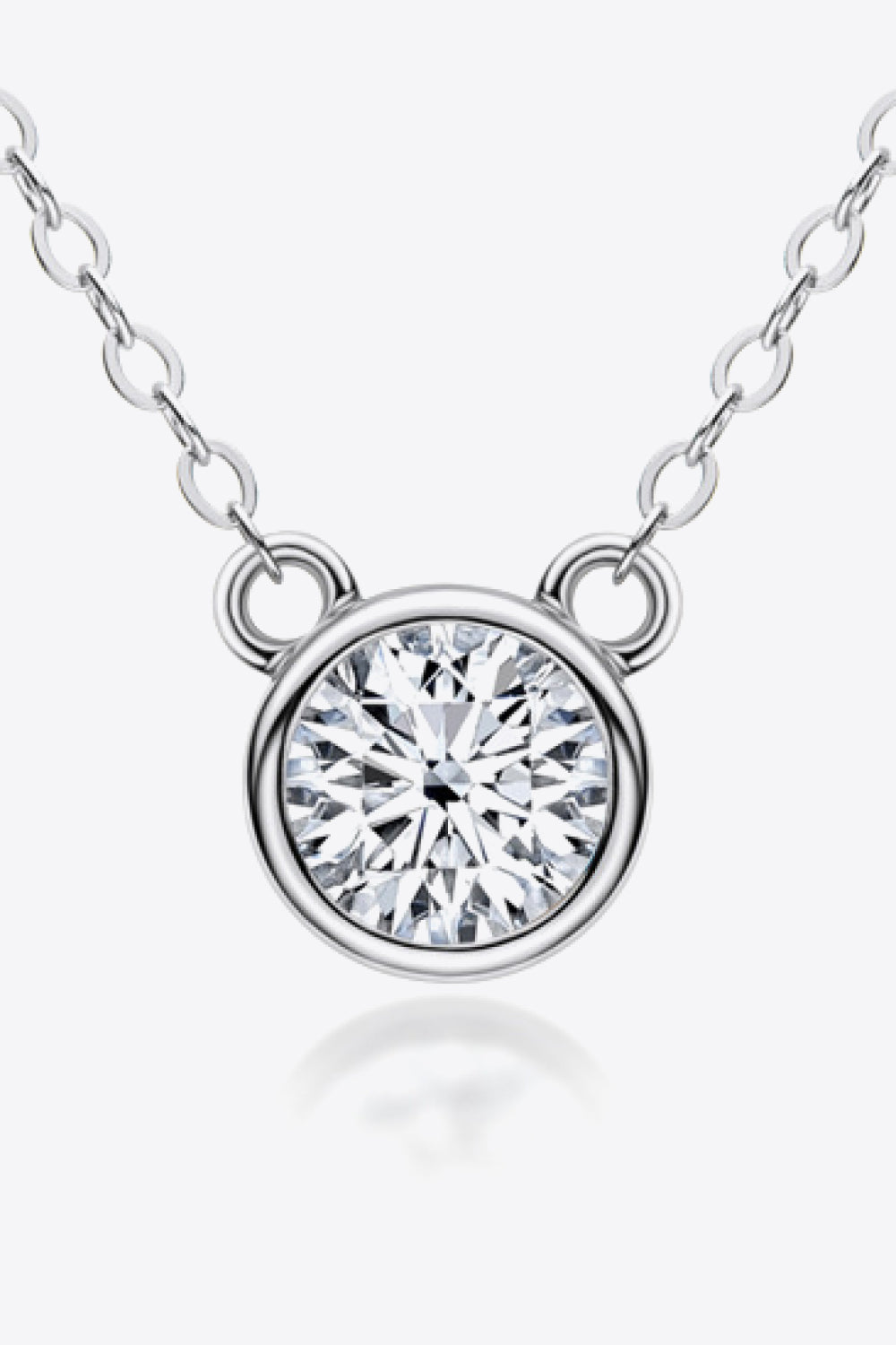 1 Carat Sparkala™ Round Pendant Necklace (Platinum-Plated Fine Silver) - DestGlow