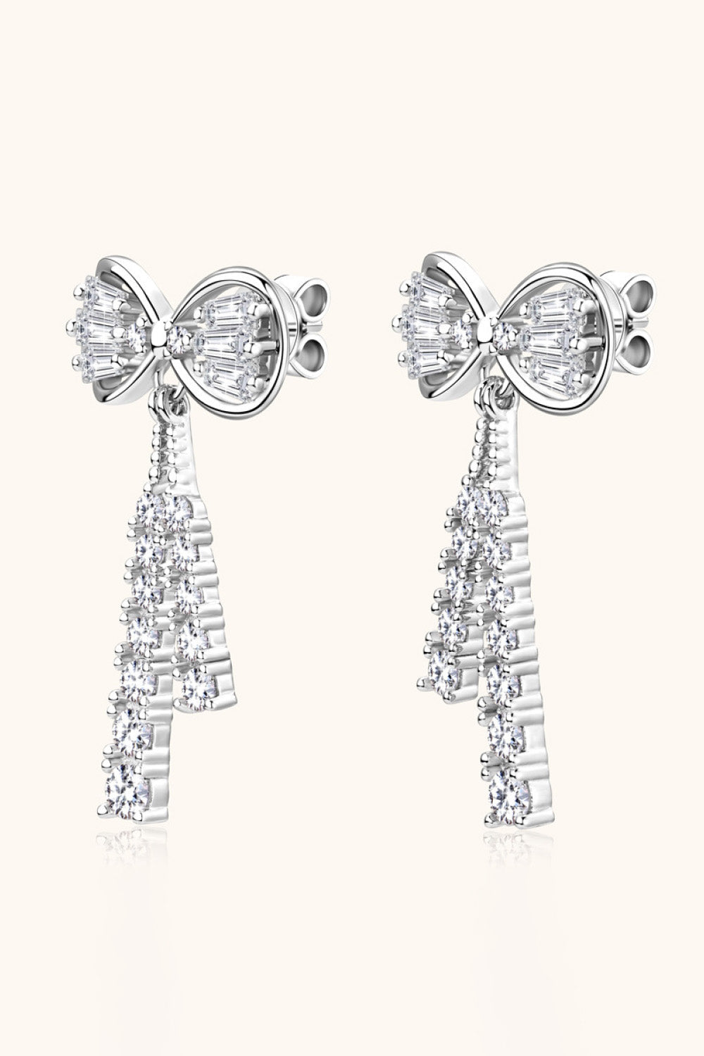 1.12 Carat Sparkala™ Platinum-Plated 925 Sterling Silver Bow Earrings - DestGlow