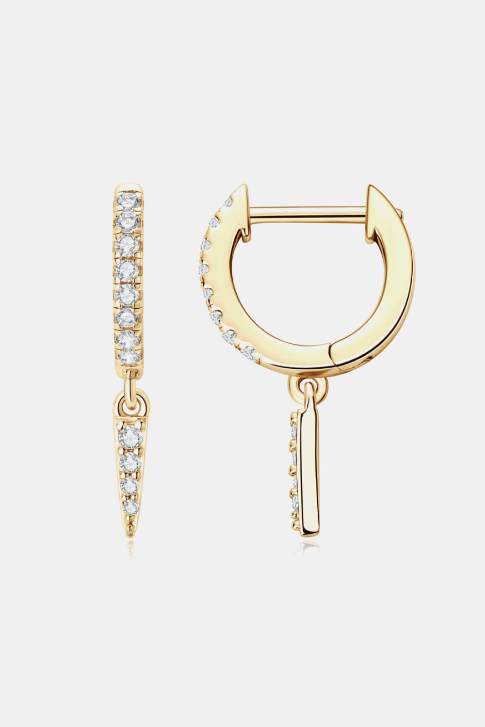 Sparkala™ Platinum-Plated 925 Sterling Silver Huggie Drop Earrings - DestGlow