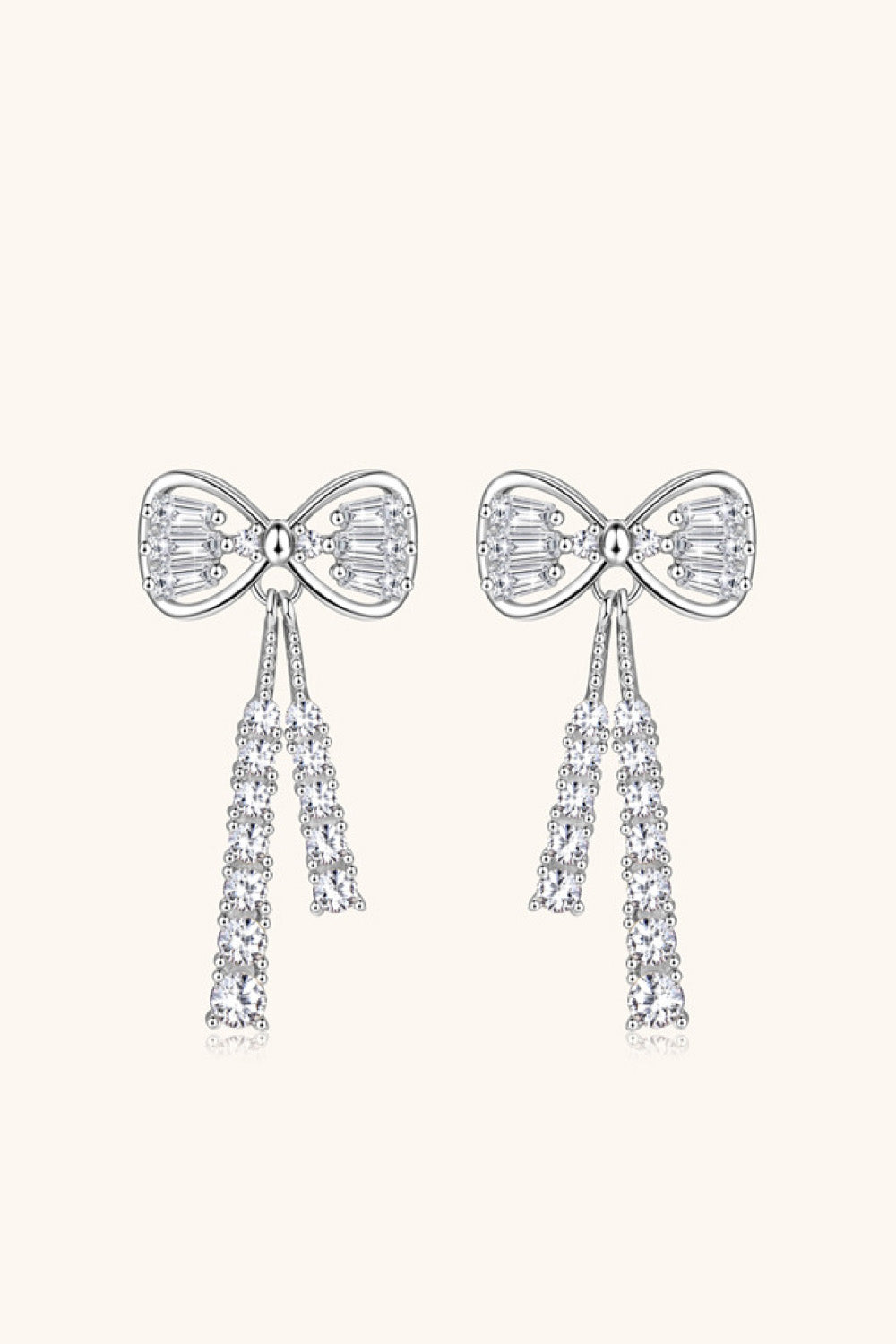 1.12 Carat Sparkala™ Platinum-Plated 925 Sterling Silver Bow Earrings - DestGlow