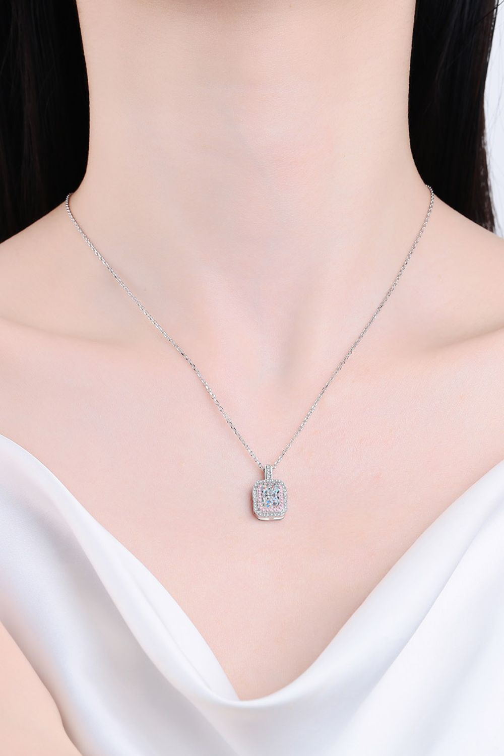 1 Carat Sparkala™ Geometric Pendant Chain Necklace (Platinum-Plated Fine Silver) - DestGlow