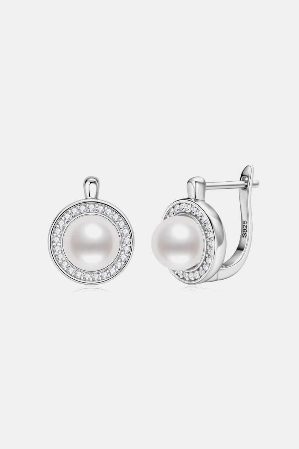 Sparkala™ Pearl Platinum-Plated 925 Sterling Silver Earrings by Sparkala