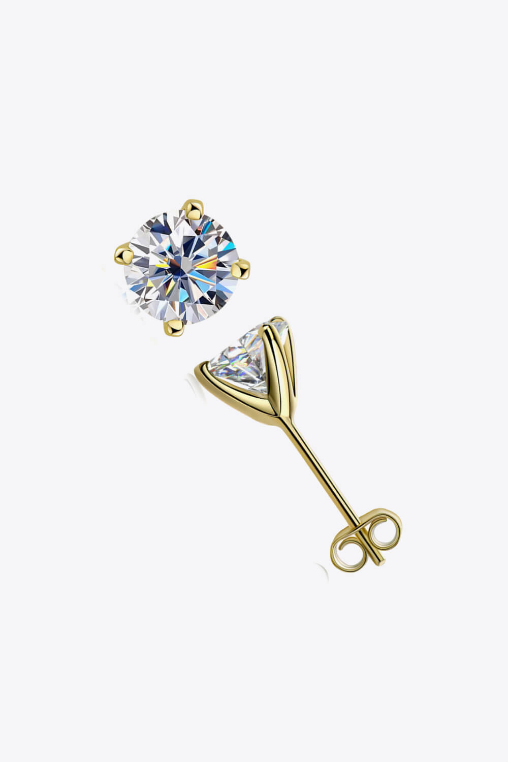 1 Carat Sparkala™ 4-Prong Stud Earrings (Platinum-Plated Fine Silver) by Sparkala