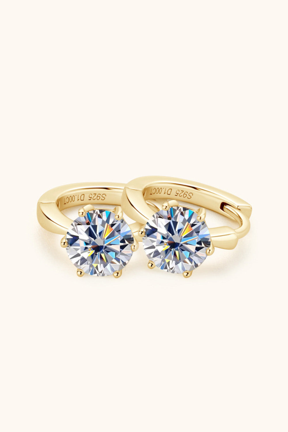 2 Carat Sparkala™ Platinum-Plated 925 Sterling Silver Huggie Earrings - DestGlow