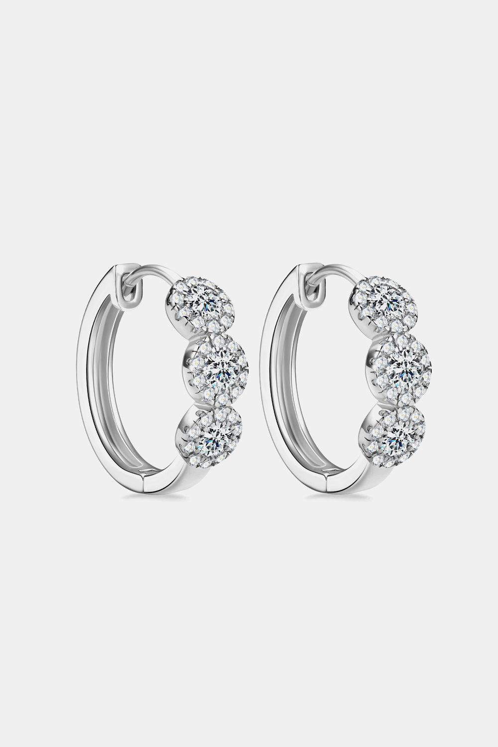 Sparkala™ Platinum-Plated 925 Sterling Silver Huggie Earrings - DestGlow