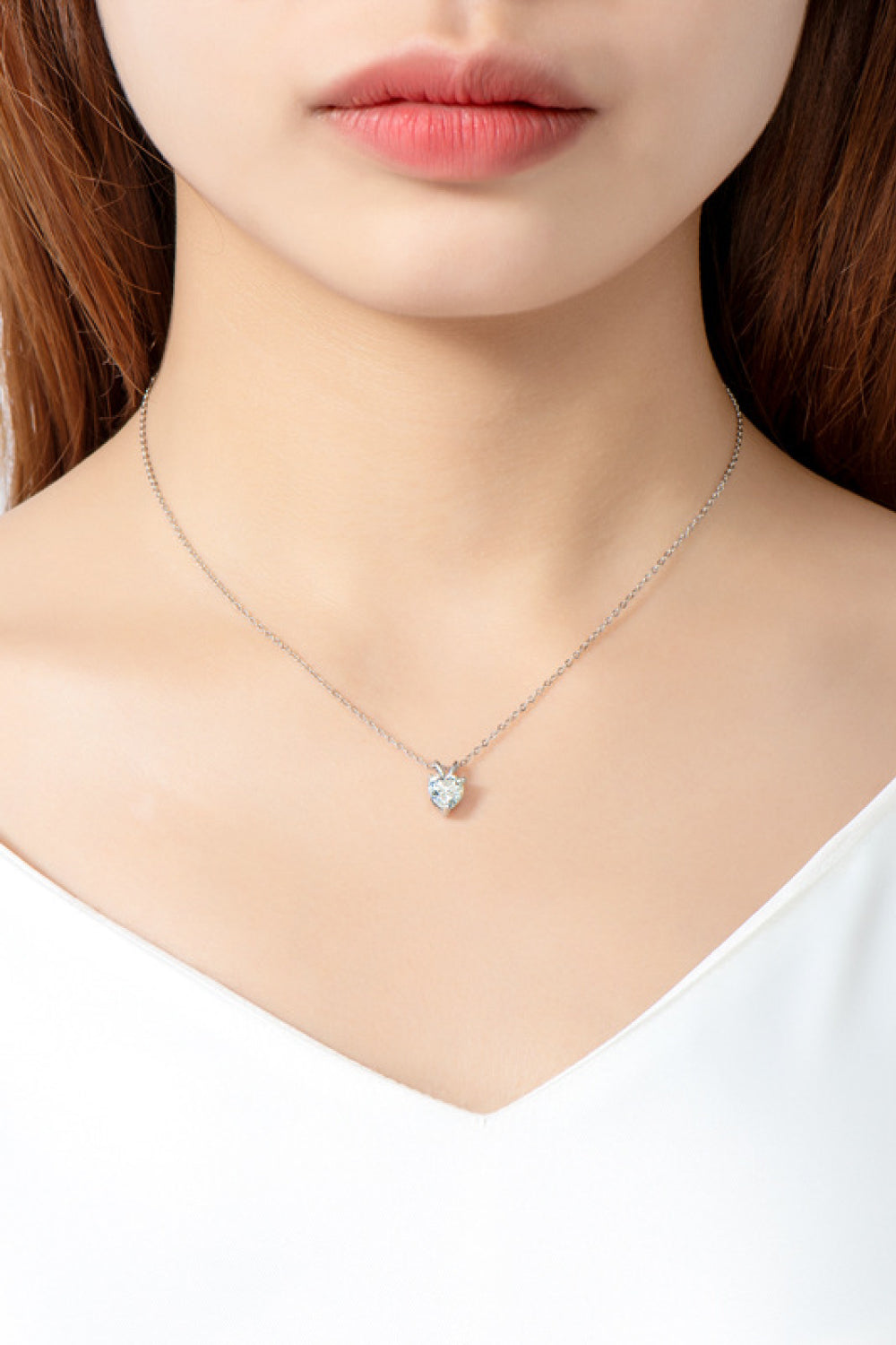 1 Carat Sparkala™ Heart-Shaped Pendant Necklace (Platinum-Plated Fine Silver) by Sparkala