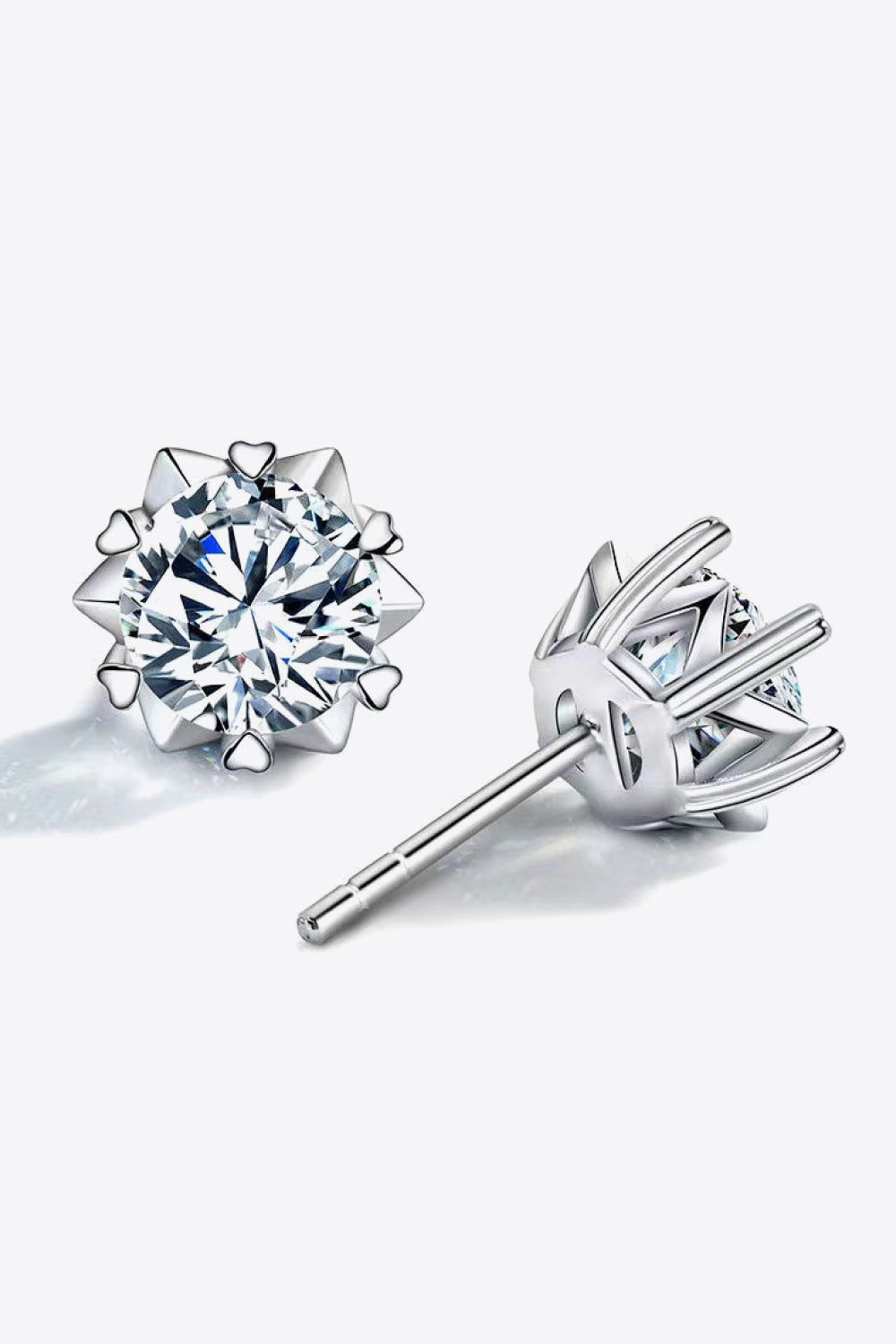 Stuck On You 4 Carat Sparkala™ Stud Earrings (Platinum-Plated Fine Silver) by Sparkala