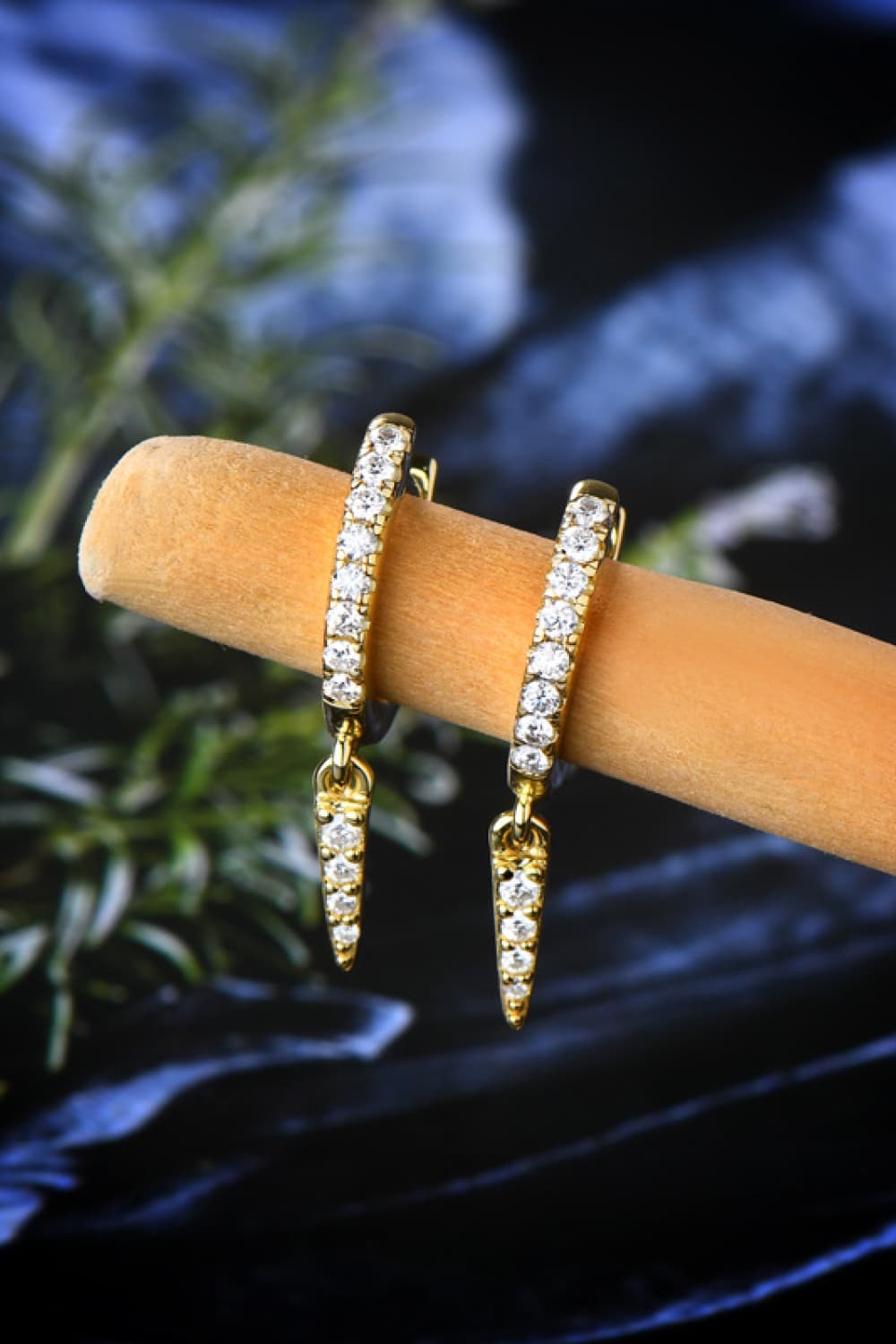 Sparkala™ Platinum-Plated 925 Sterling Silver Huggie Drop Earrings - DestGlow