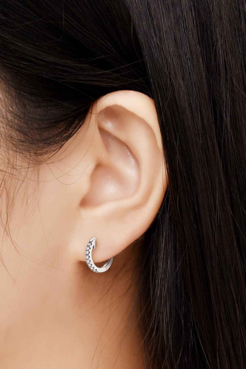 Sparkala™ Platinum-Plated 925 Sterling Silver Huggie Earrings