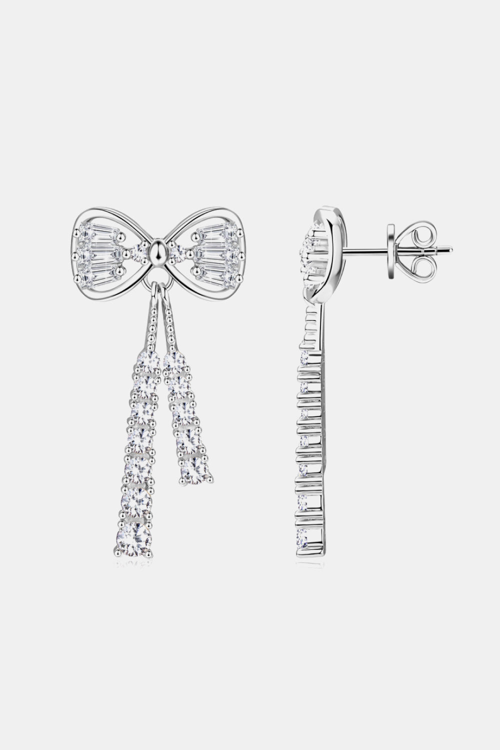 1.12 Carat Sparkala™ Platinum-Plated 925 Sterling Silver Bow Earrings - DestGlow