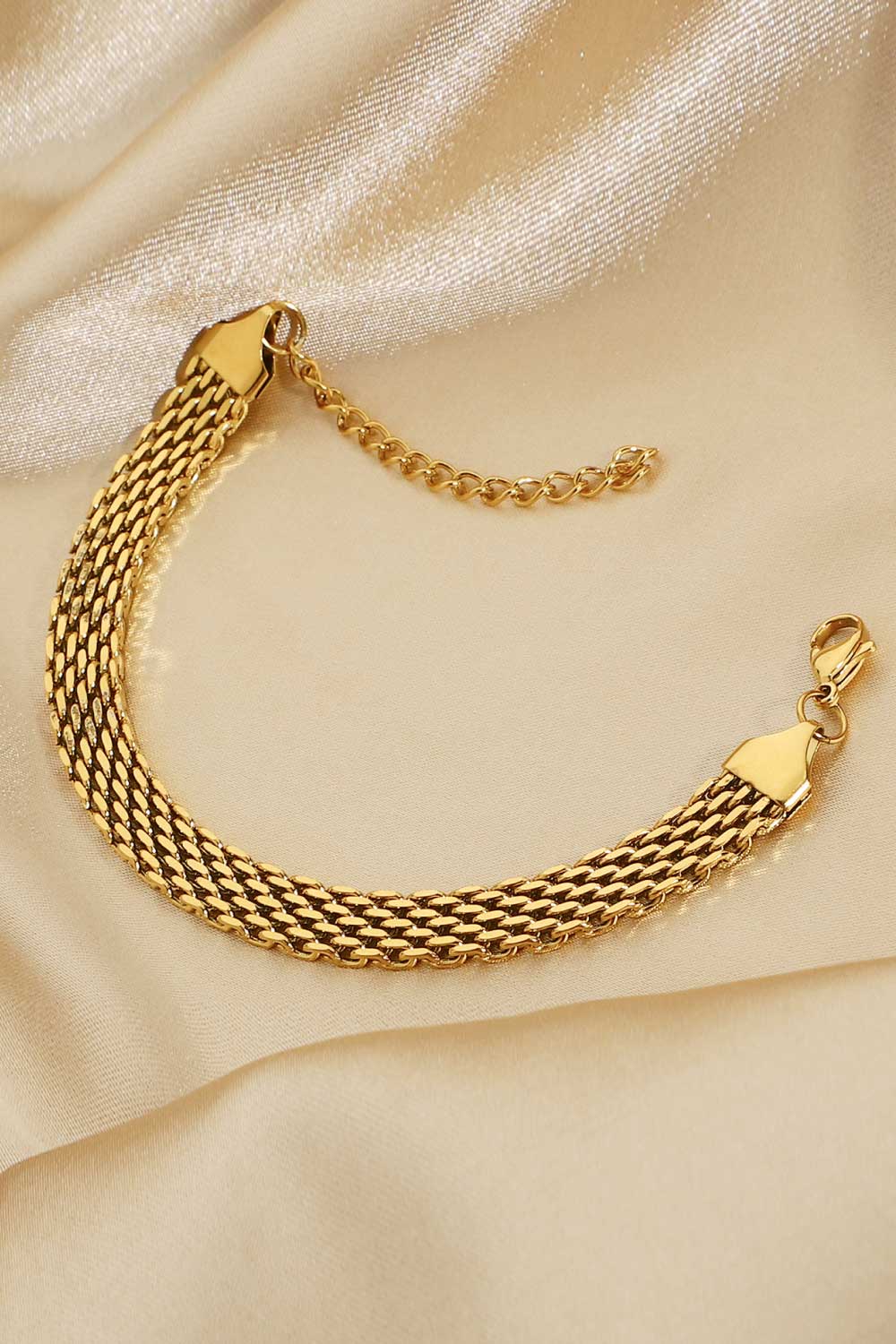 18K Gold-Plated Wide Chain Bracelet - DestGlow