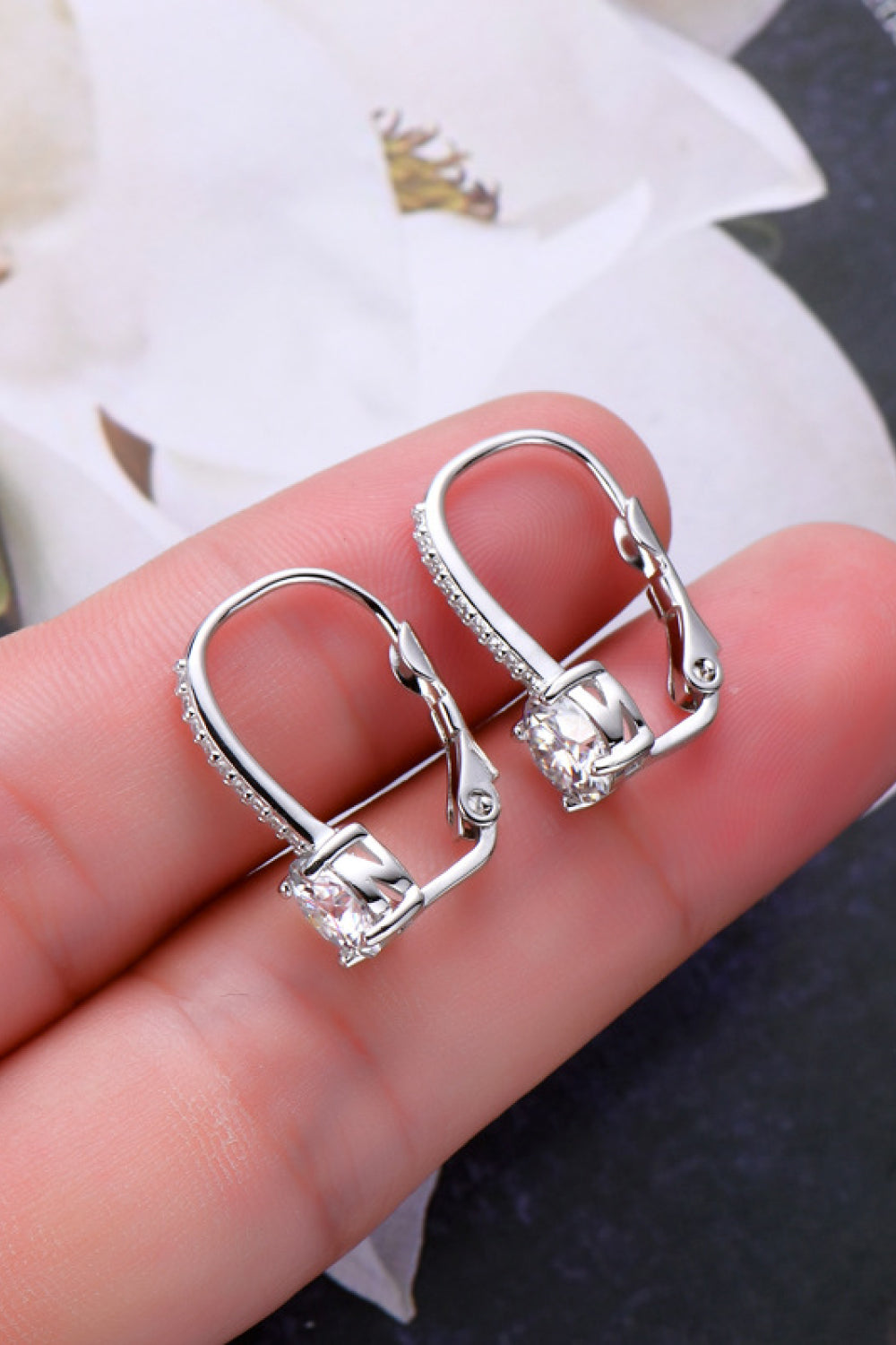 2 Carat Sparkala™ Platinum-Plated 925 Sterling Silver Earrings by Sparkala