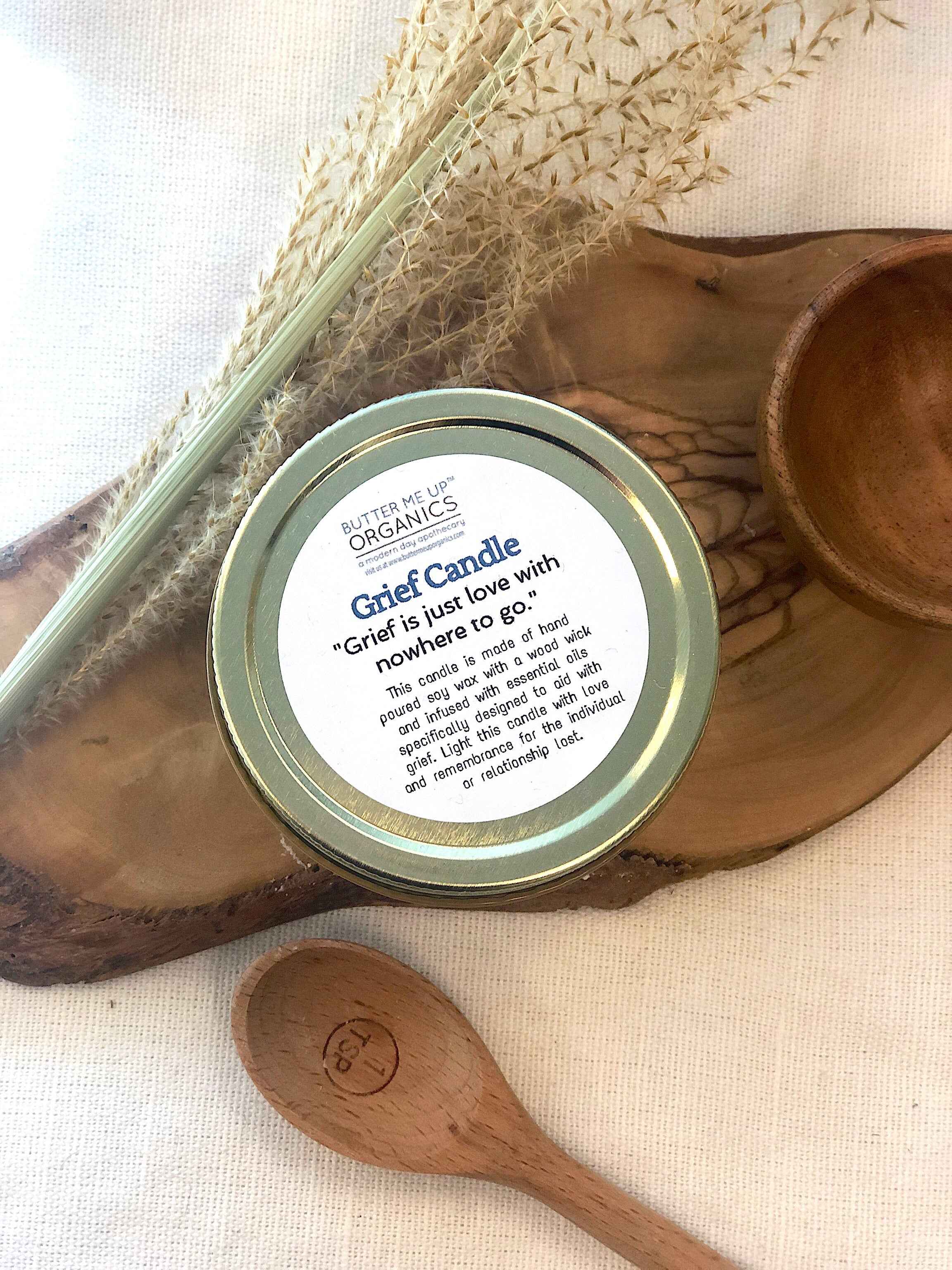 Grief Candle / Intention Candle / Essential Oil Candle / Soy Wax Candle / Candle for Grief by Butter Me Up Organics