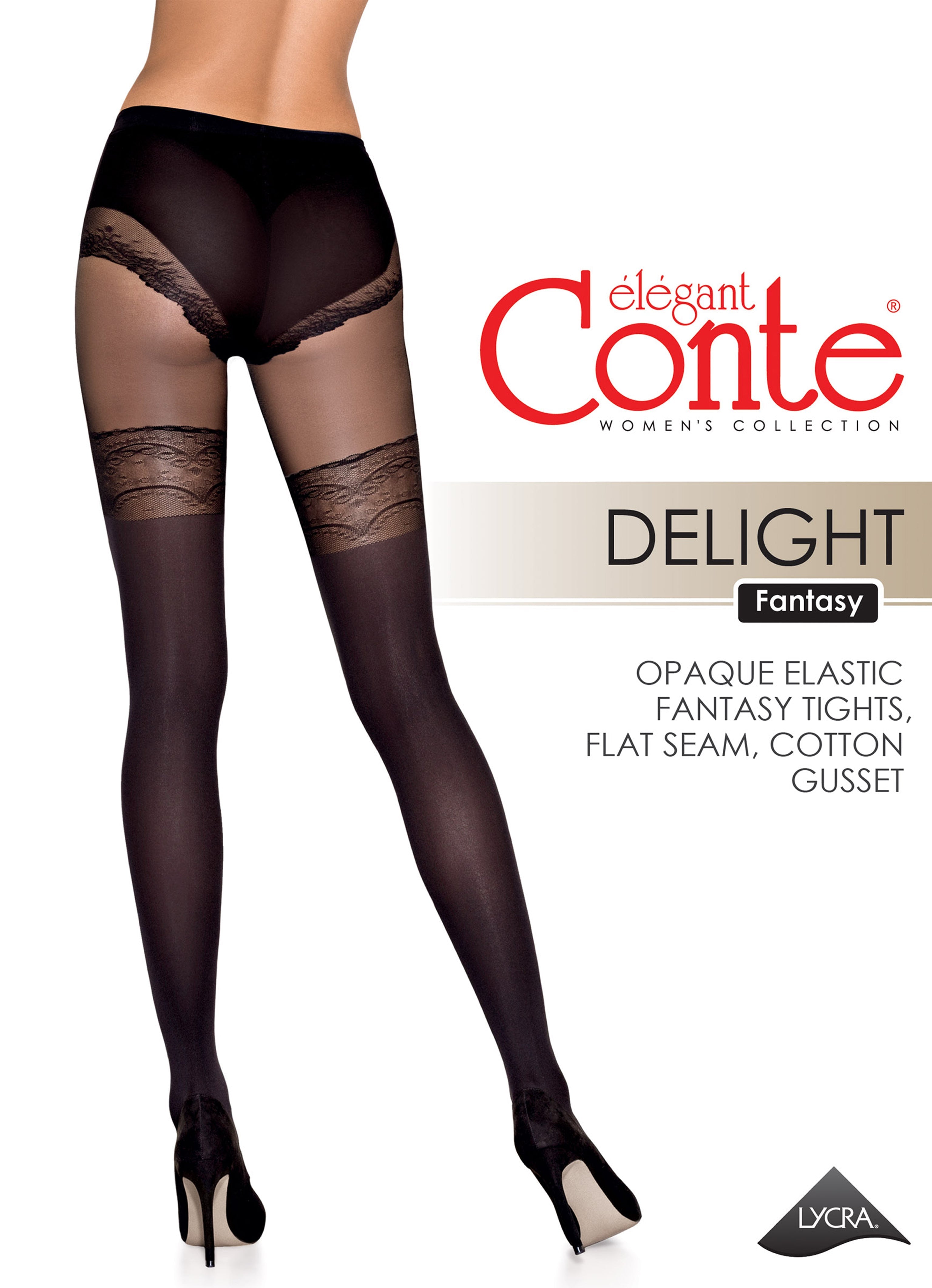 Fantasy Tights Conte Delight - Lace Panties Stockings Imitation DestGlow