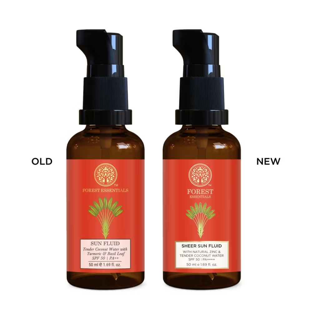 Forest Essentials Sun Fluid Tender Coconut Water with Turmeric & Basil Leaf SPF 50|PA + +
