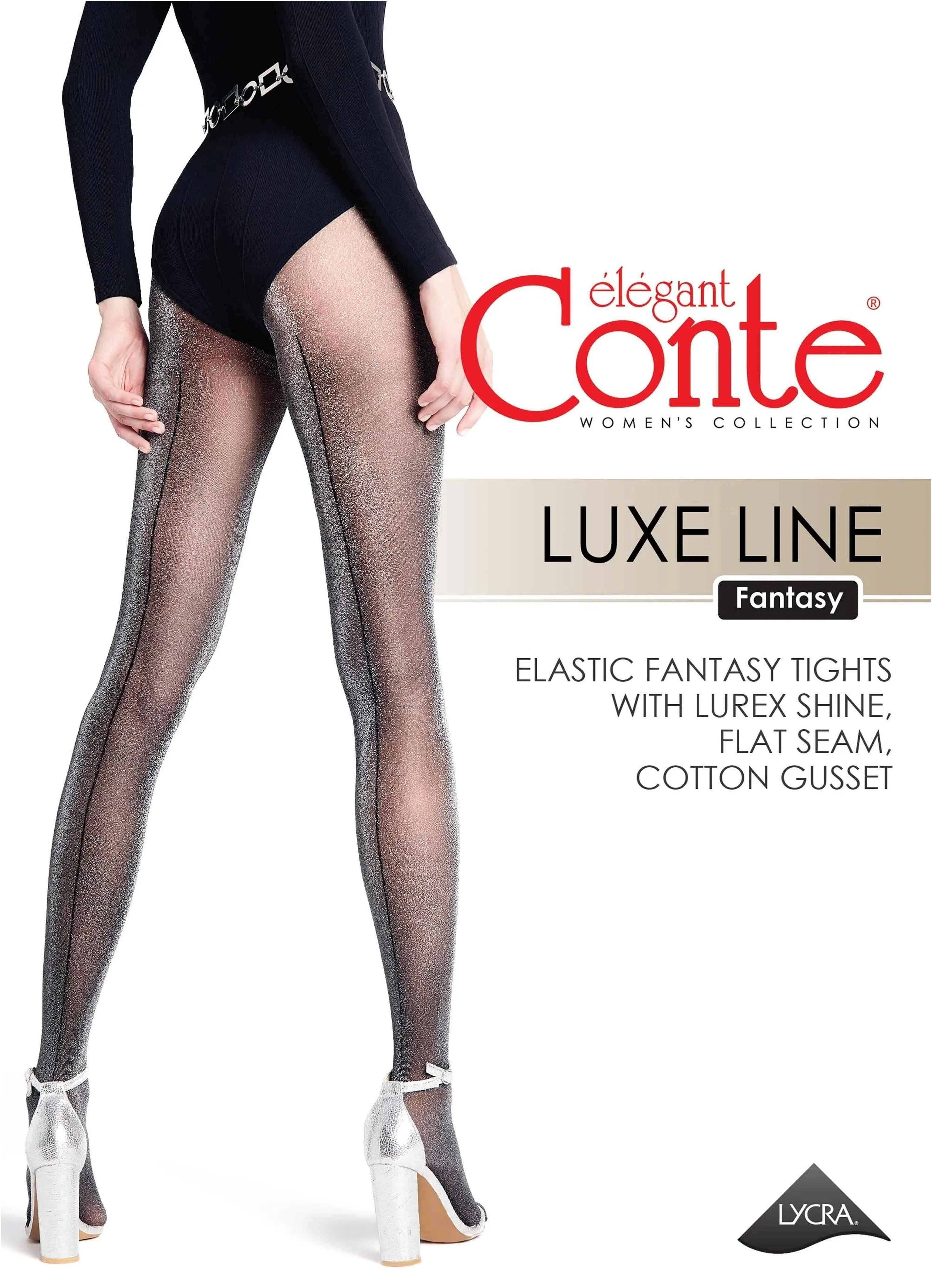 Fantasy Tights Conte Luxe Line - Lurex and Seam Imitation - DestGlow