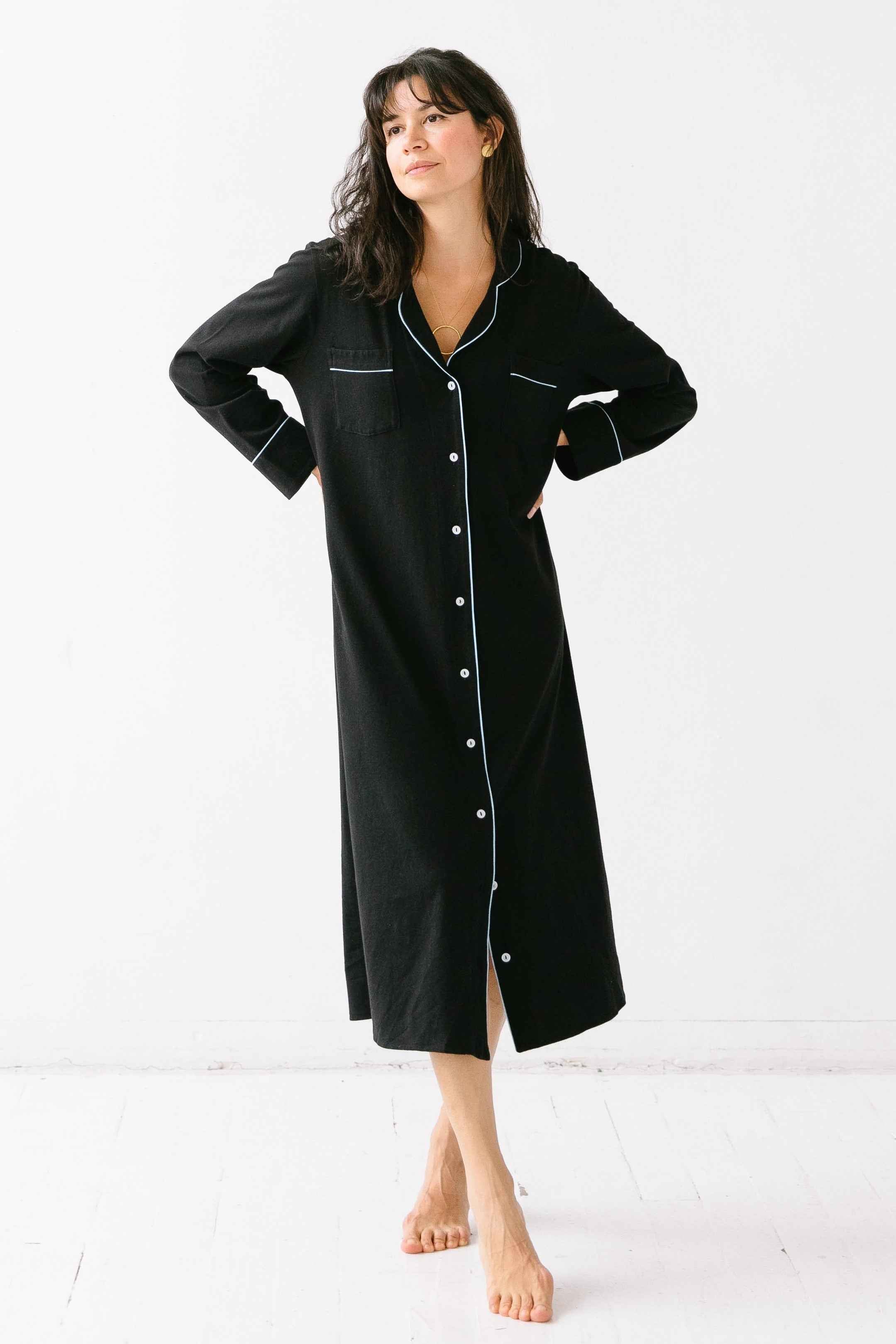 Long Luxury Sleep Shirt in Brushed Pima Cotton -Limited Colors