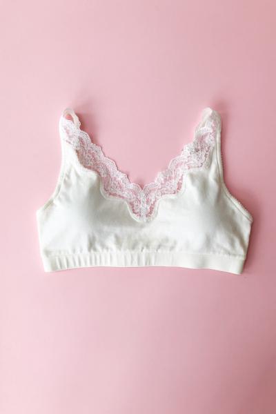 Salua Cotton Bralette with Lace Edge - DestGlow